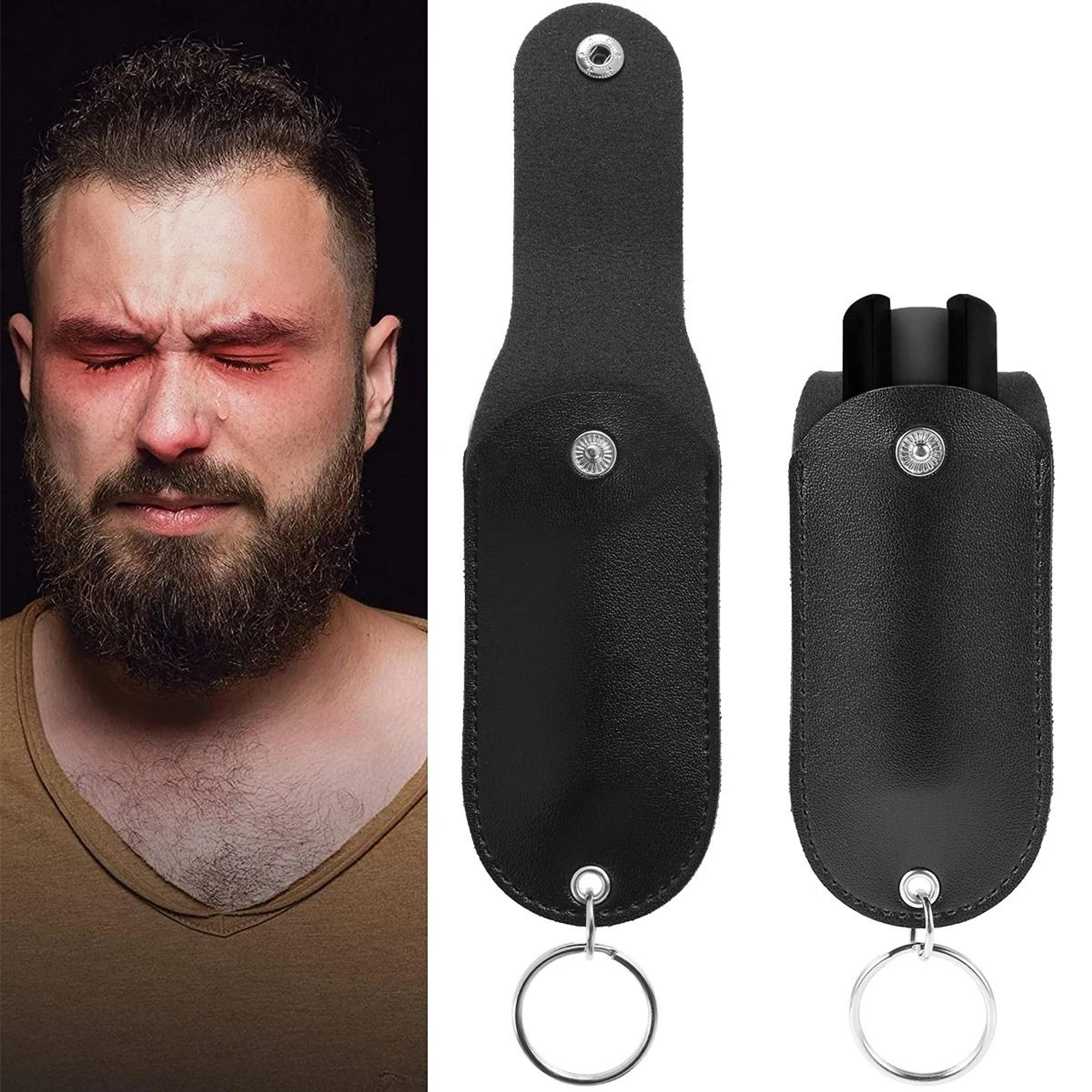PU Leather Pepper Spray Pouch Keychain Holder 6
