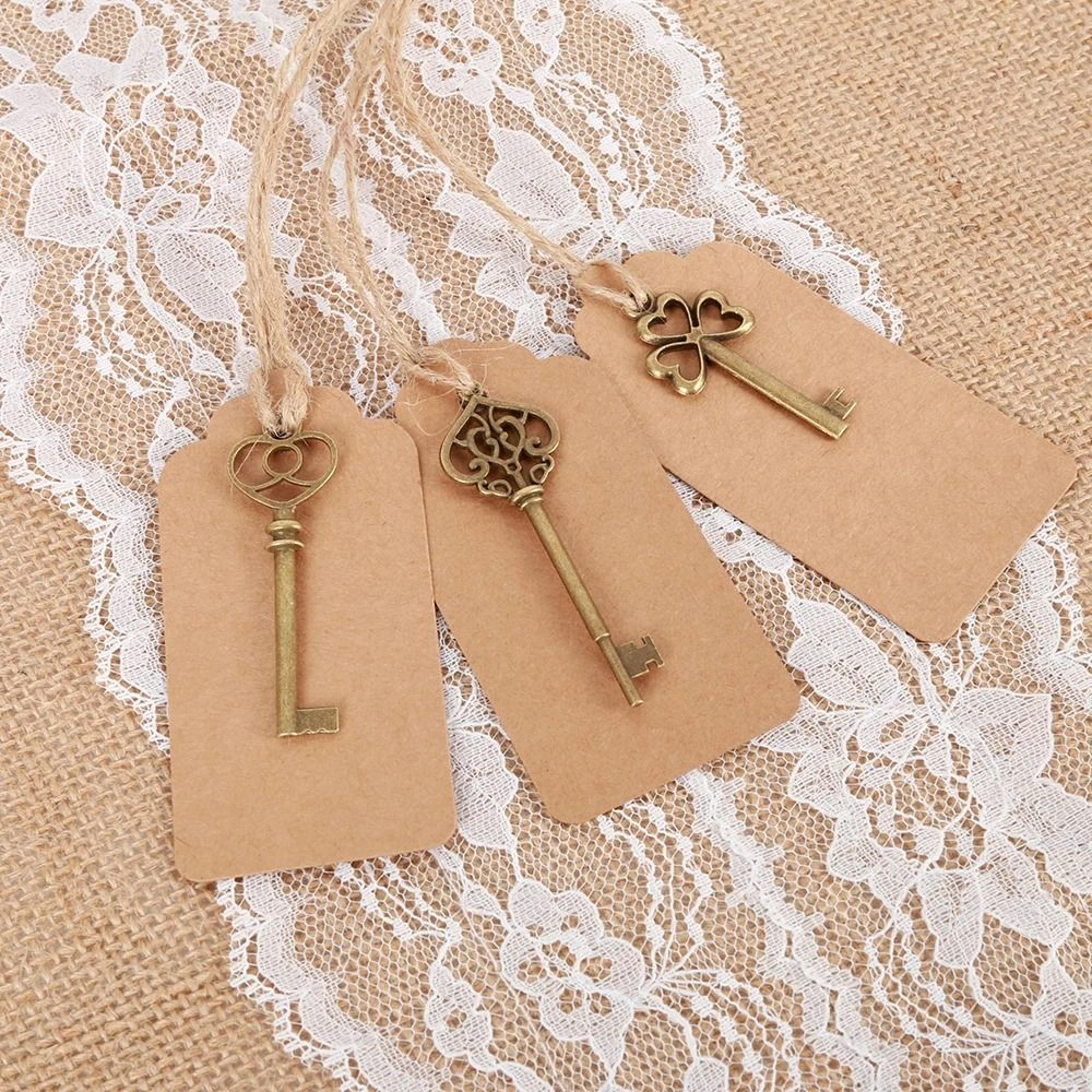 Skeleton Key Bottle Opener Wedding Favor Set 3