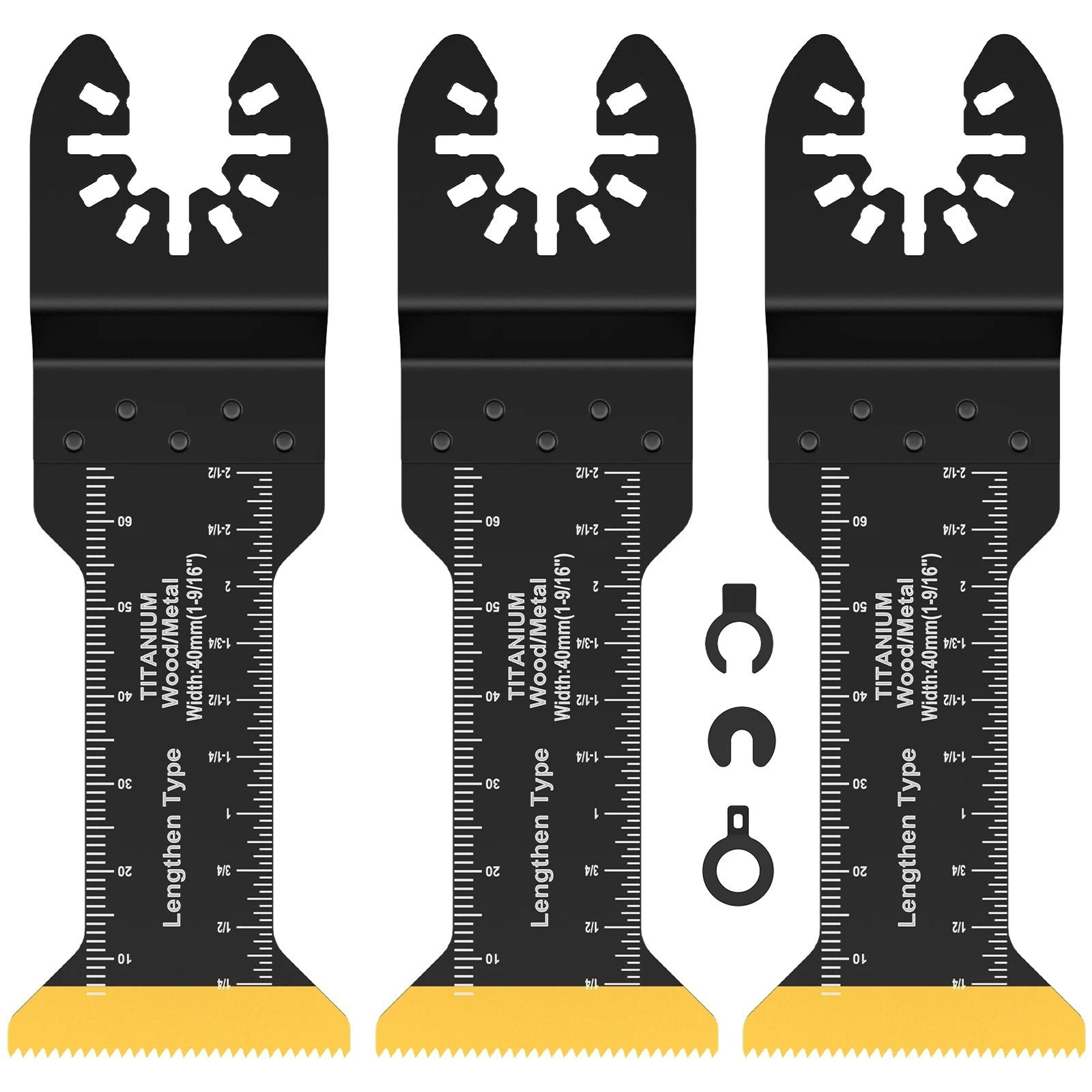3 Piece Titanium Bi Metal Oscillating Saw Blade Set 0