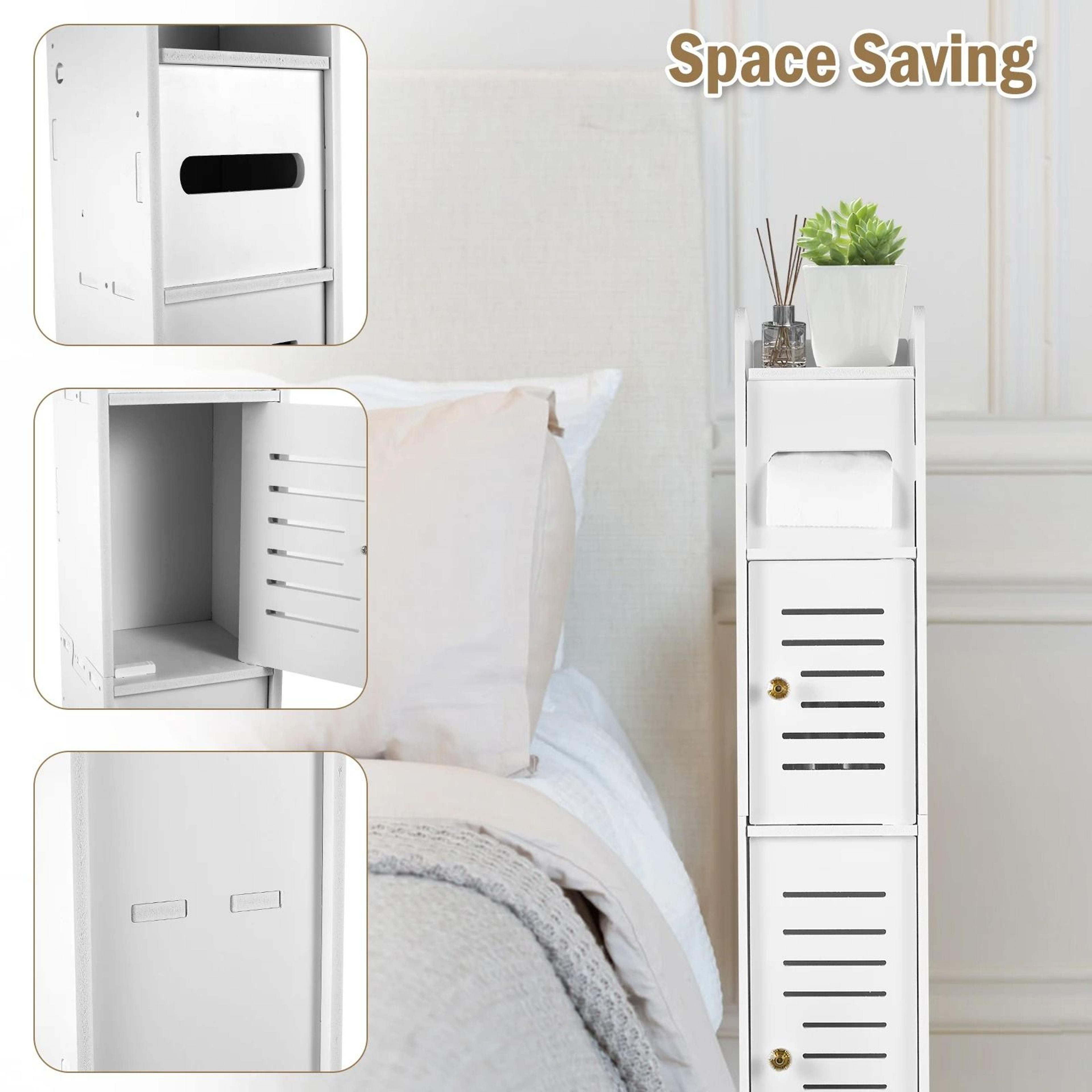 3 Tier Narrow Bathroom Storage Cabinet With Door 5