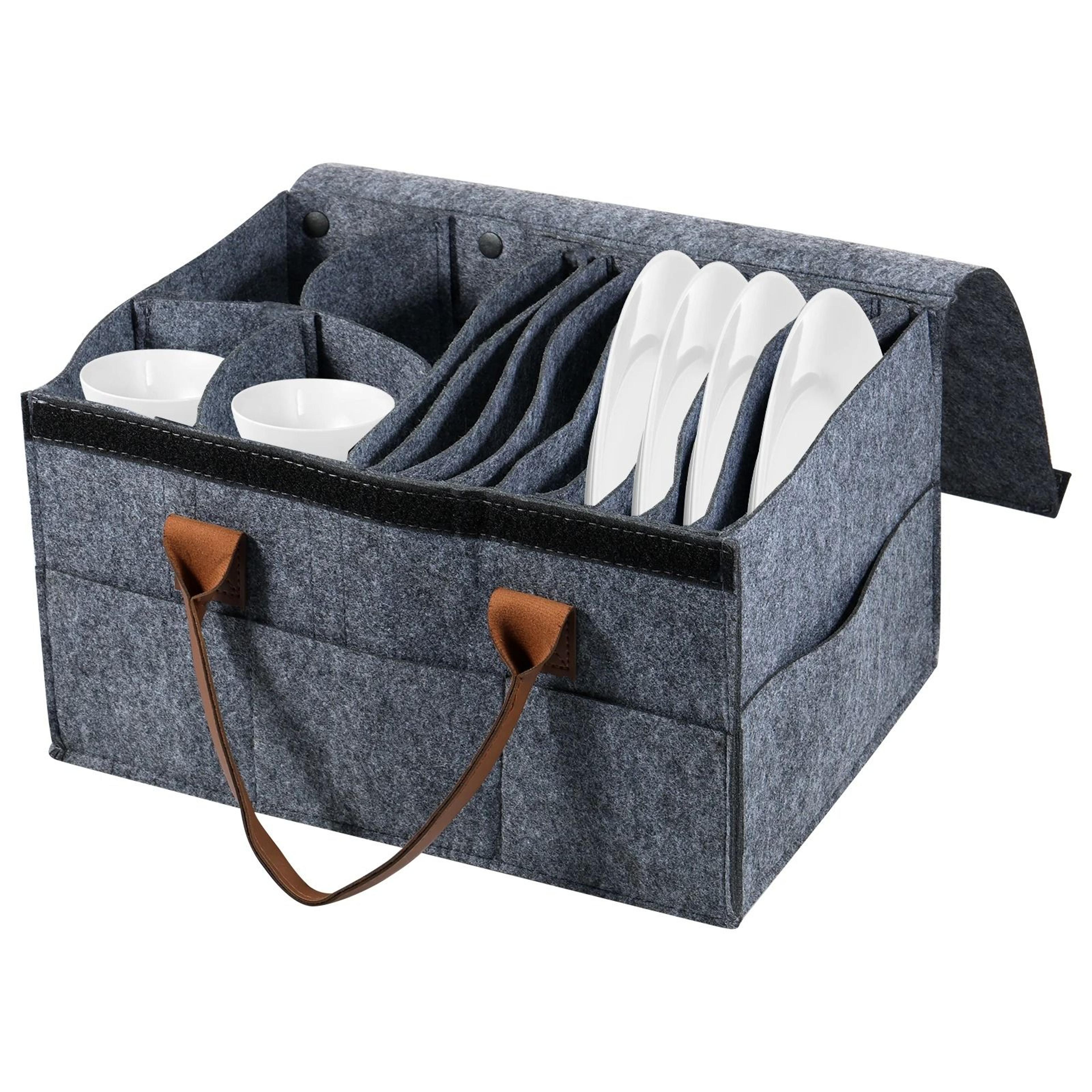 Felt Dish And Cup Storage Bag For RV Camping And Kitchen Cabinets 6