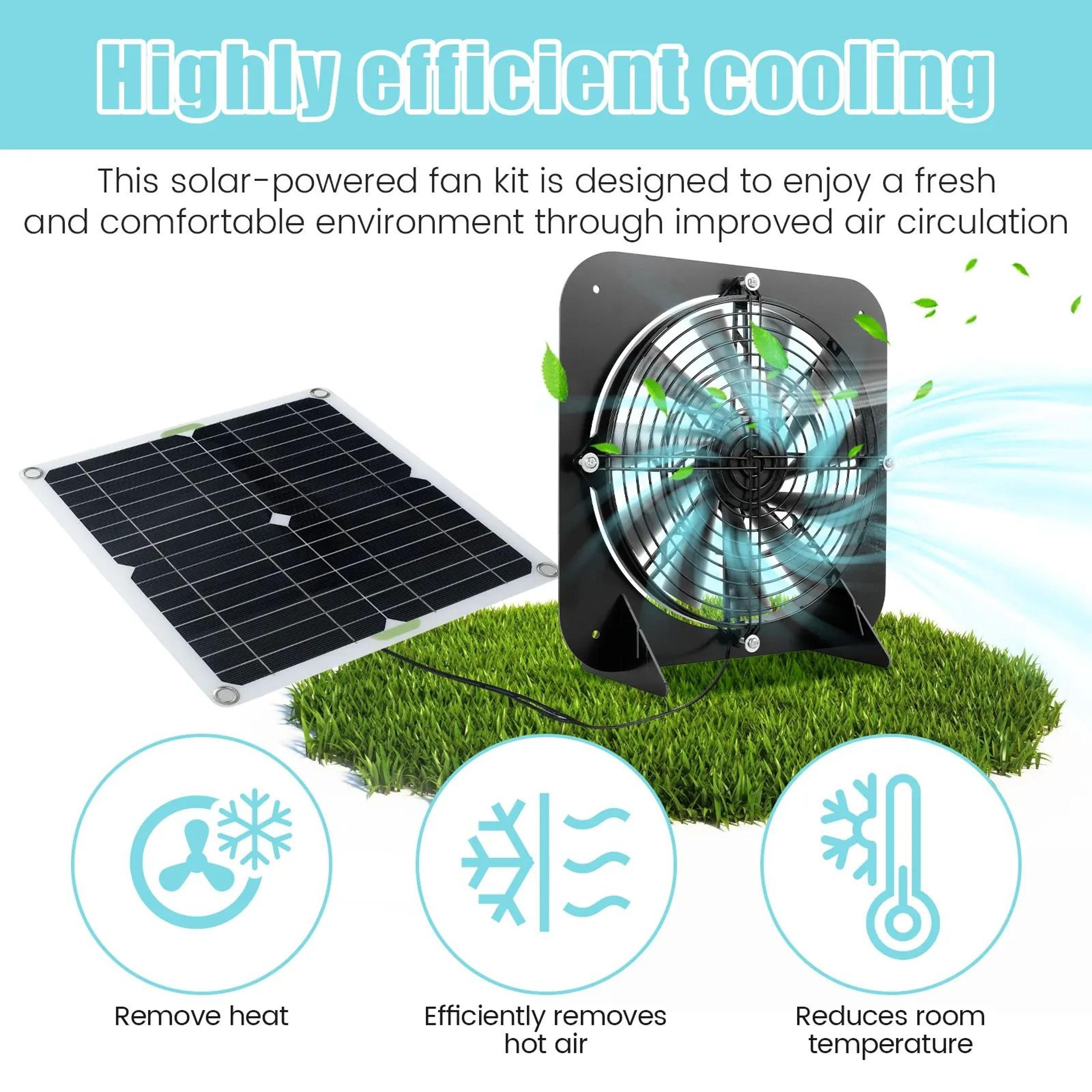 100W Solar Powered Exhaust Fan Kit For Chicken Coops 7