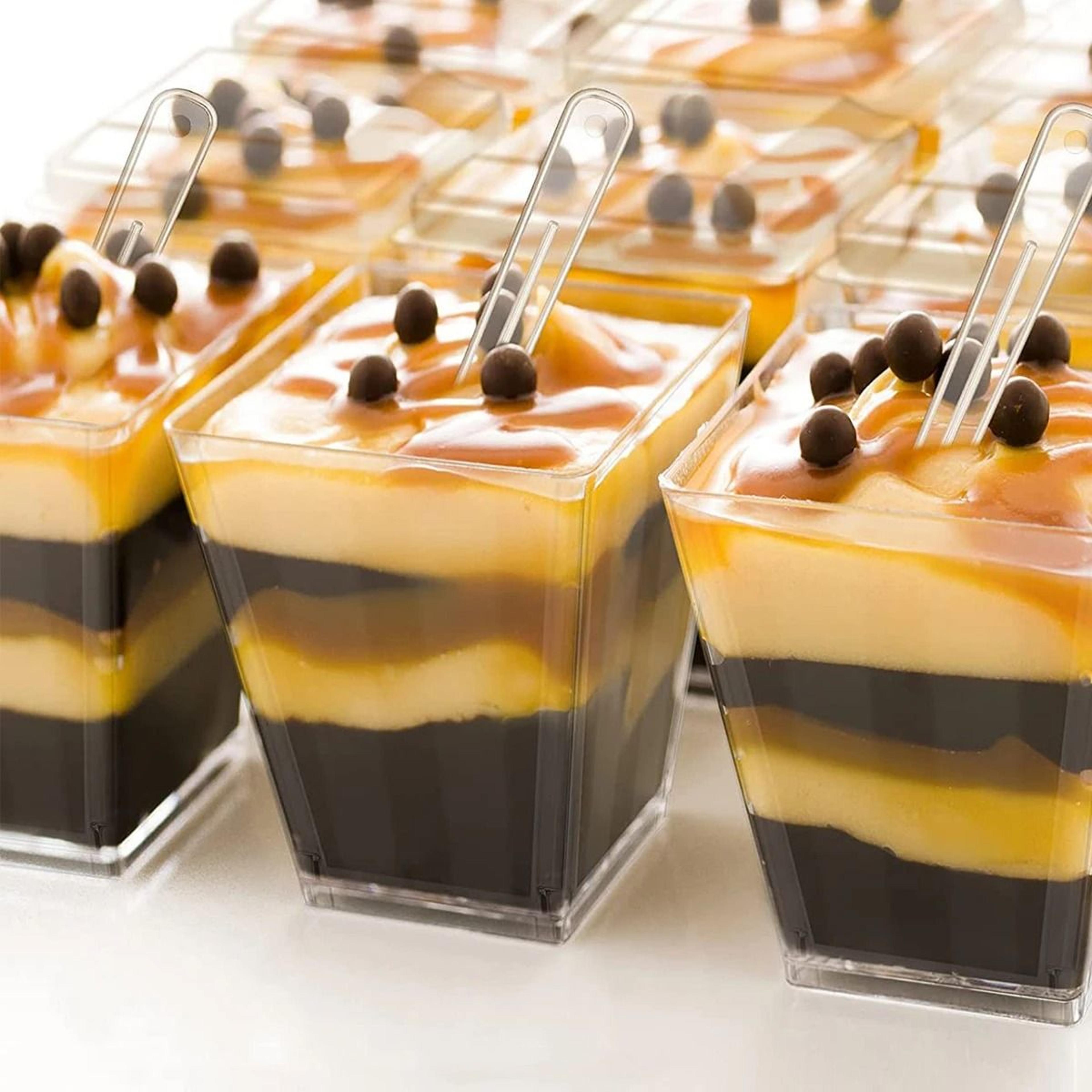 50 Piece Mini Dessert Cups With Lids And Spoons 4