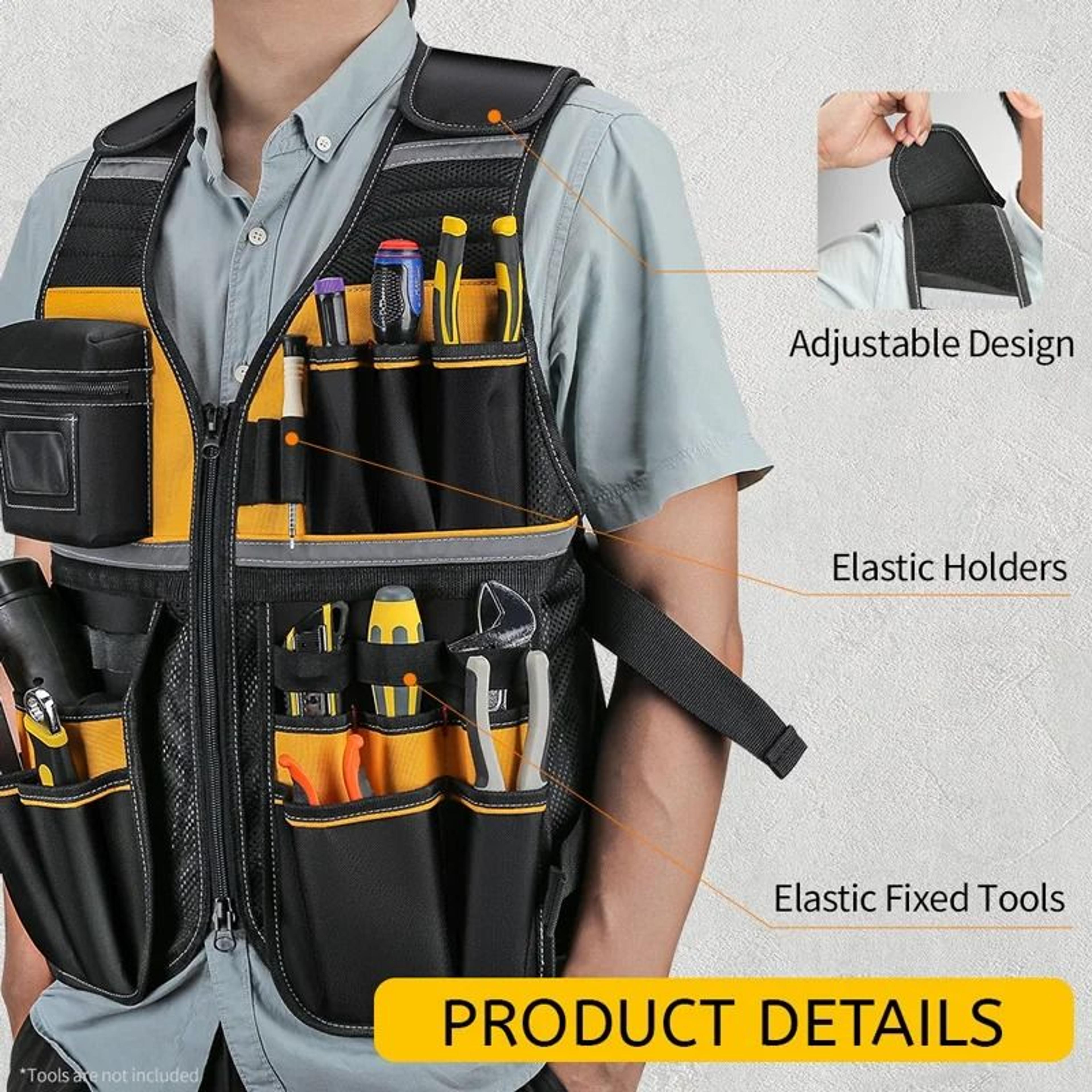Adjustable Multi Pocket Tool Vest Bag For Handyman Work 5
