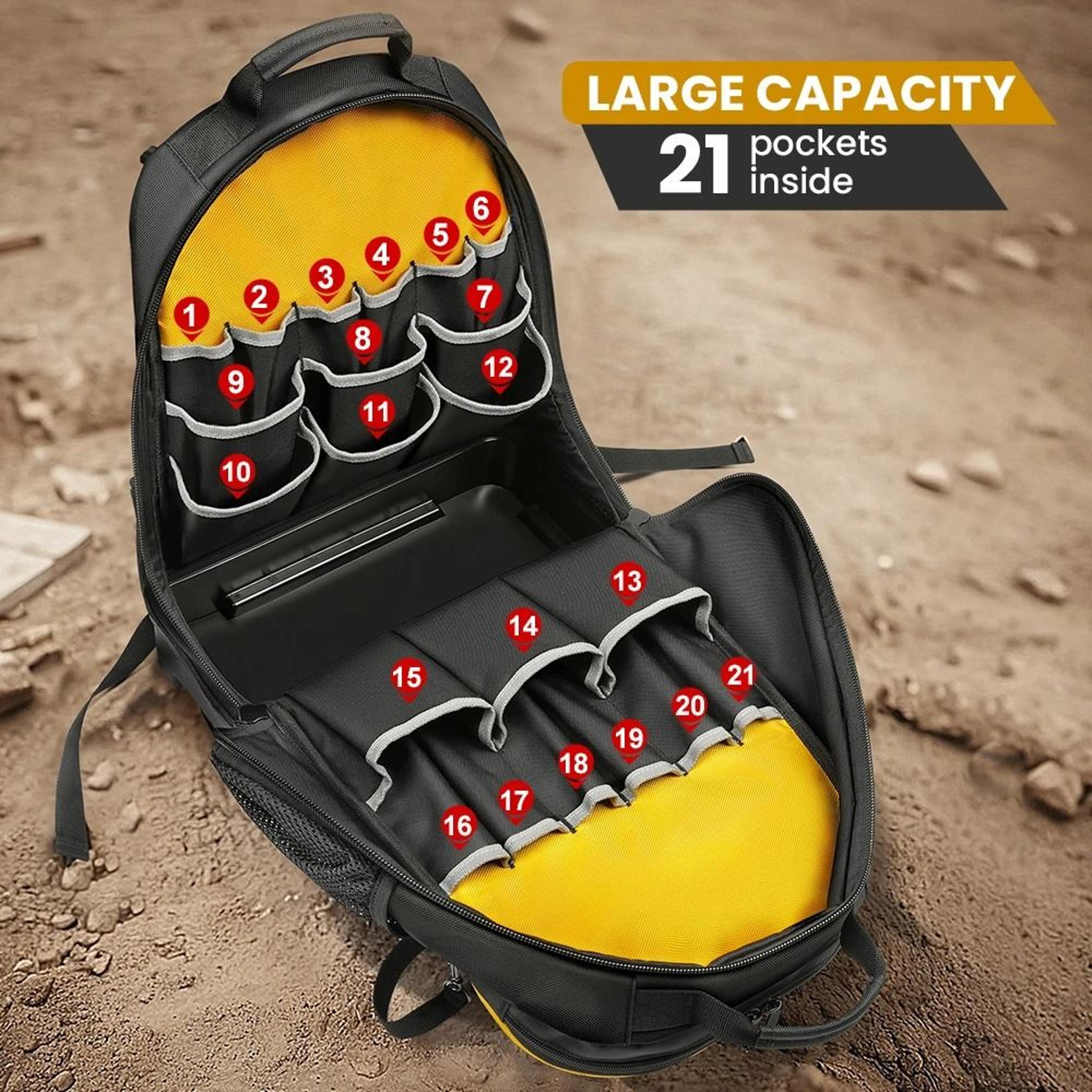 WINHUNT Heavy Duty Tool Backpack With Molded Bottom 1