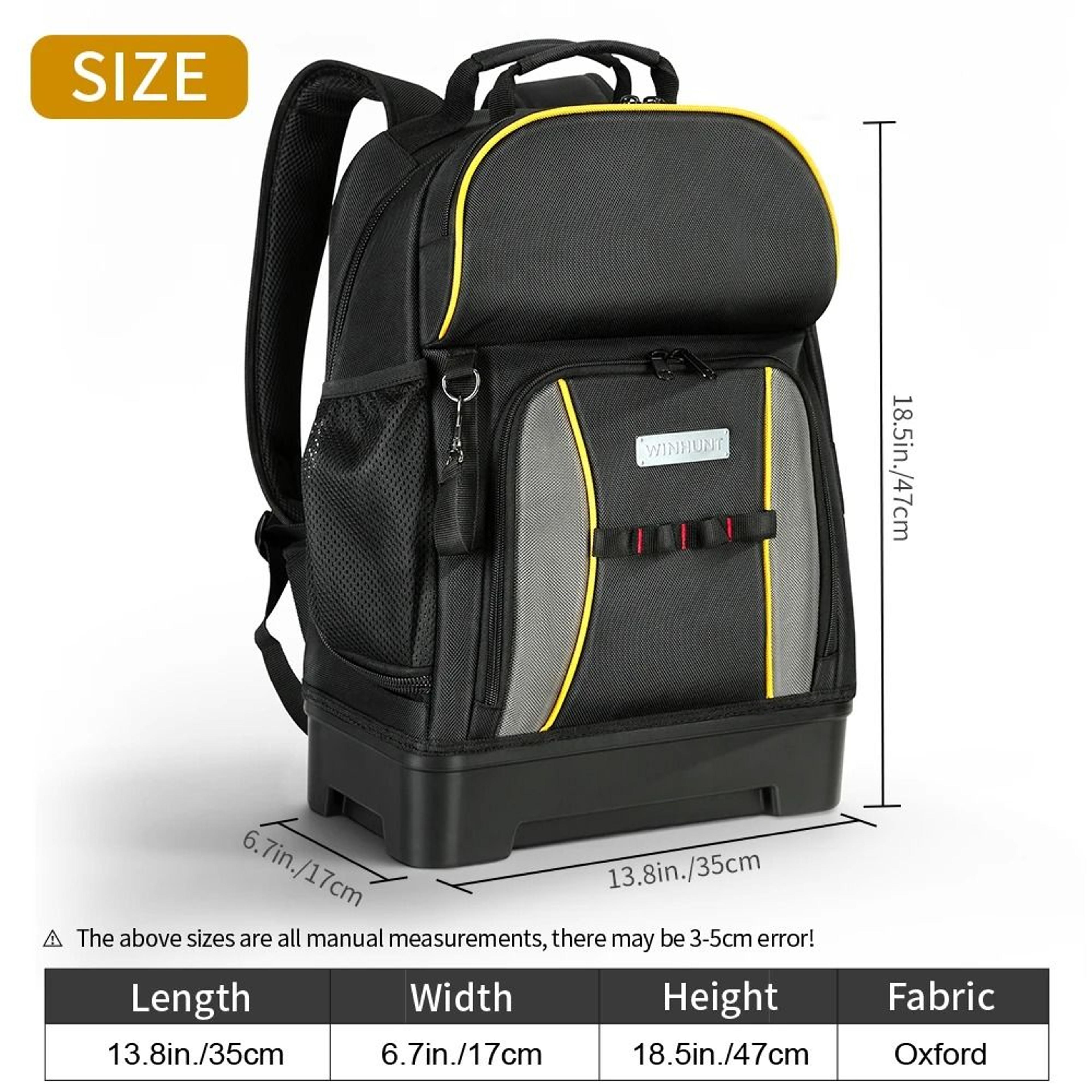 WINHUNT Heavy Duty Tool Backpack With Molded Bottom 3
