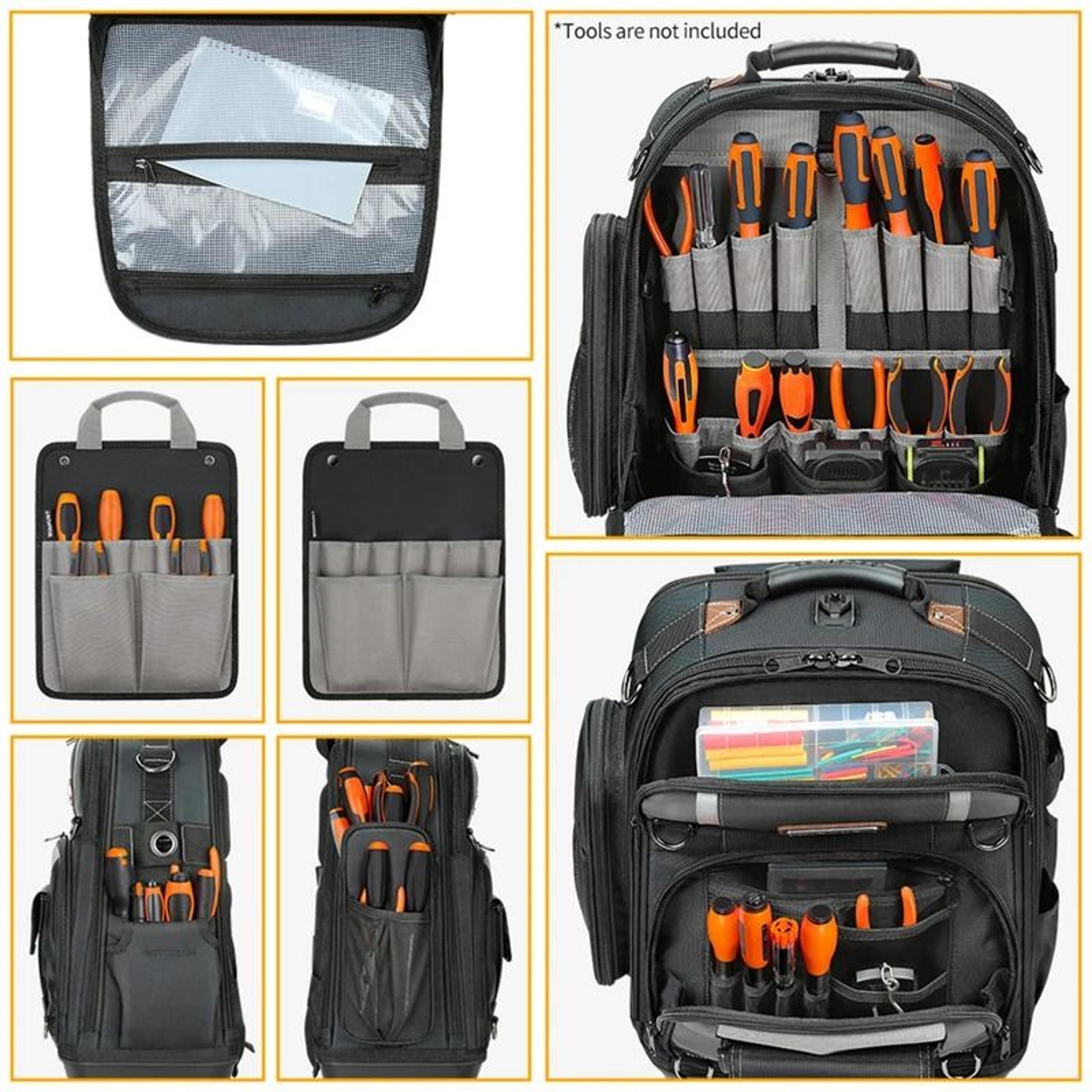 Heavy Duty Tool Backpack With Molded Bottom And Removable Carrier 2