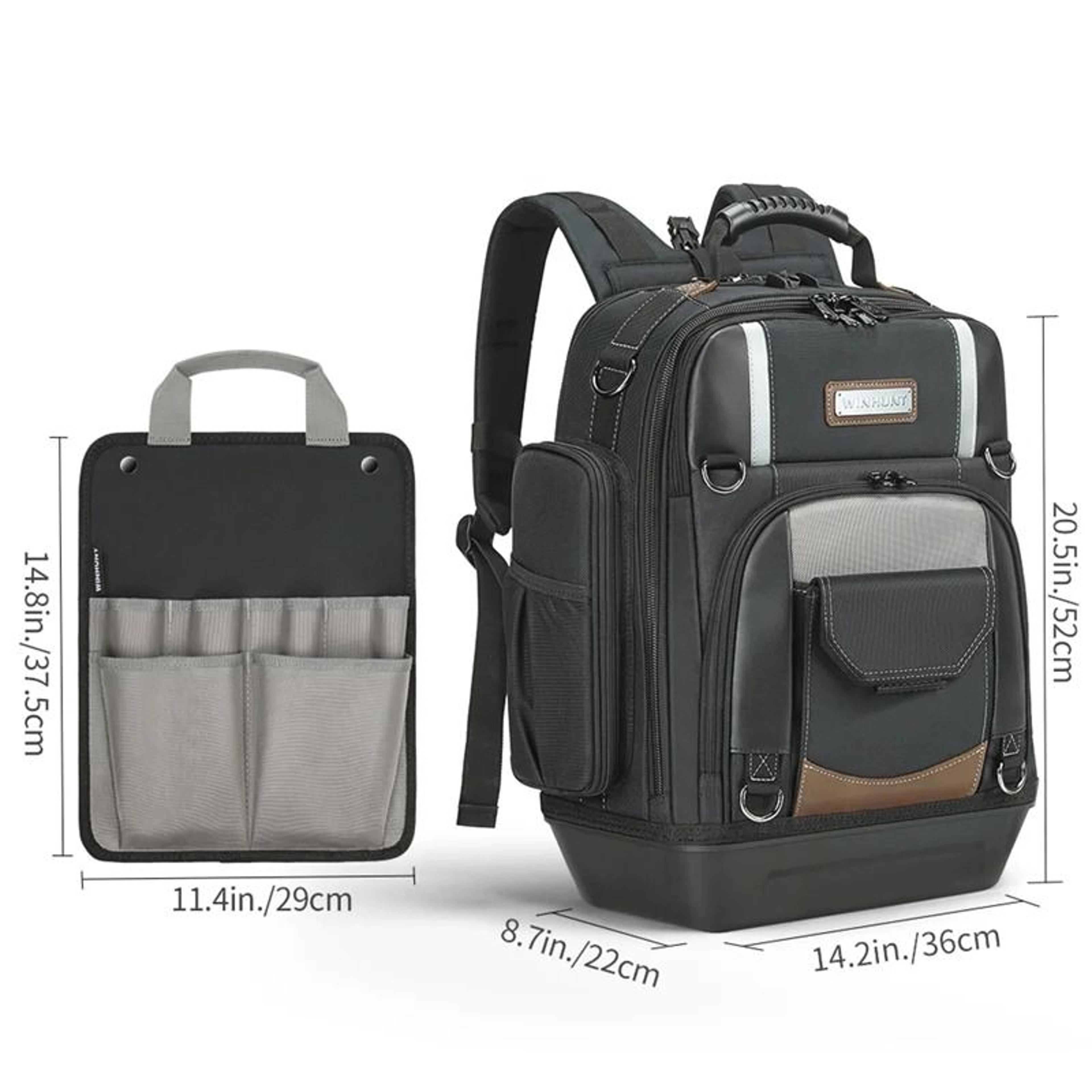 Heavy Duty Tool Backpack With Molded Bottom And Removable Carrier 1