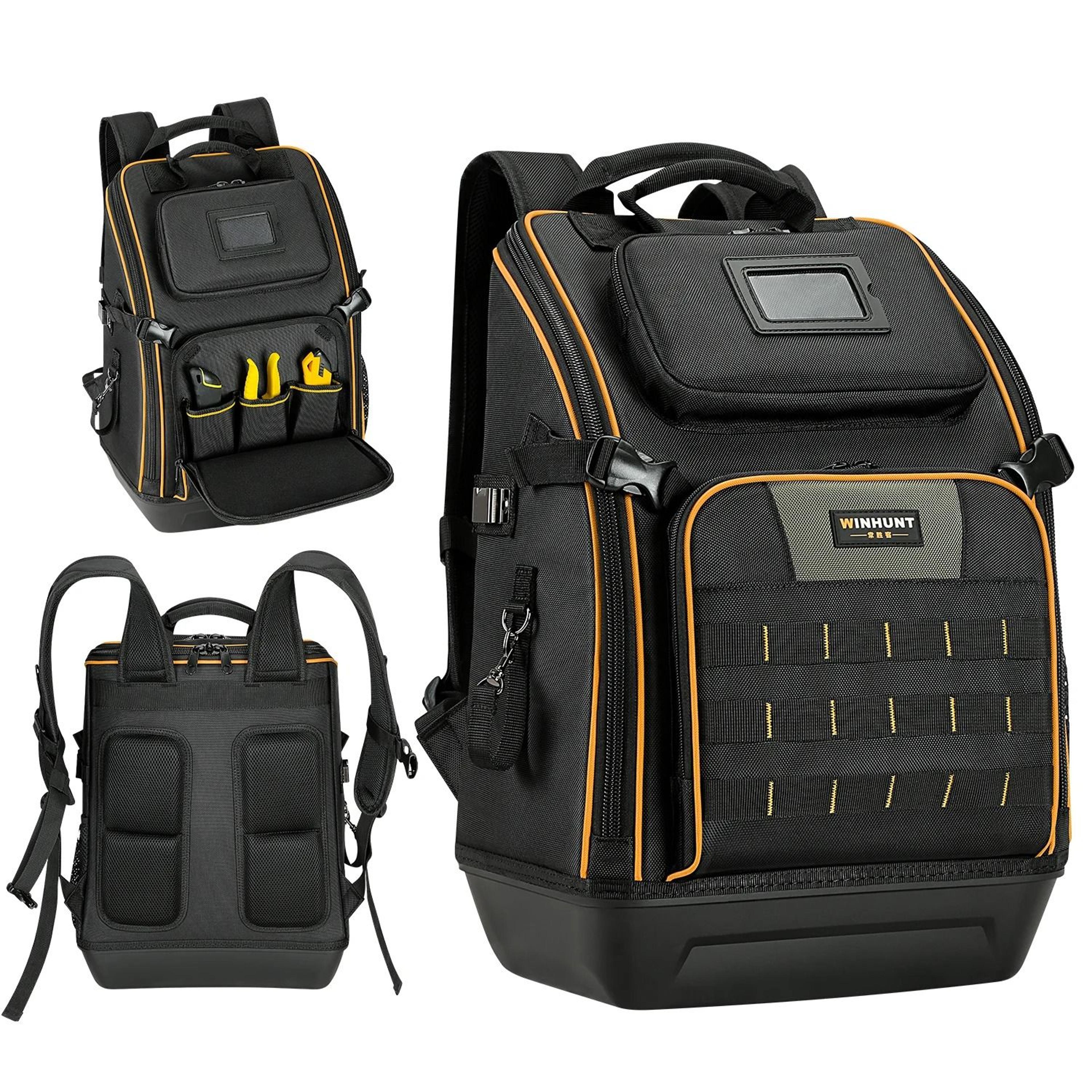 Heavy Duty Tool Backpack With Molded Bottom And Large Interior 6