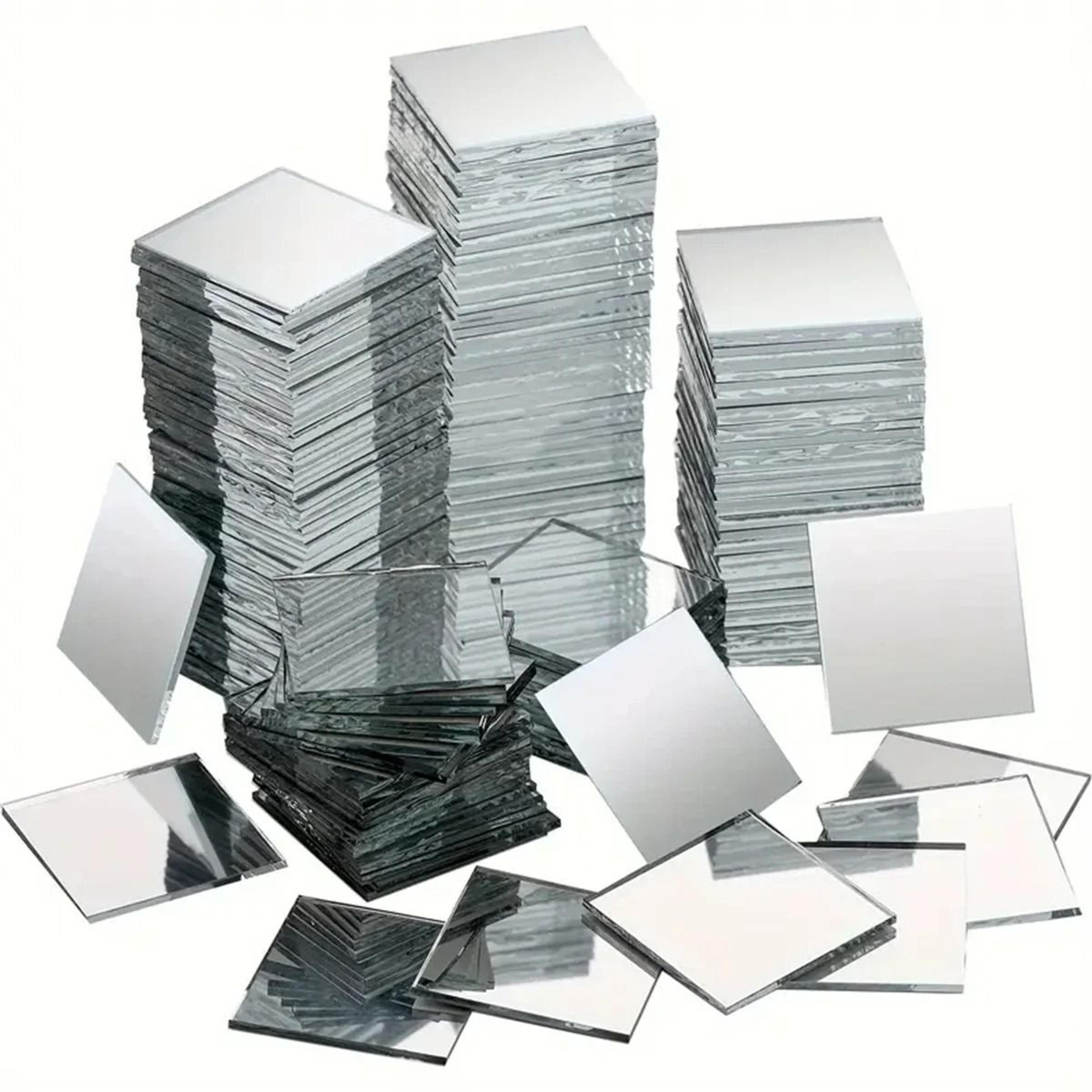 50 piece mini square glass mirror tiles for diy crafts