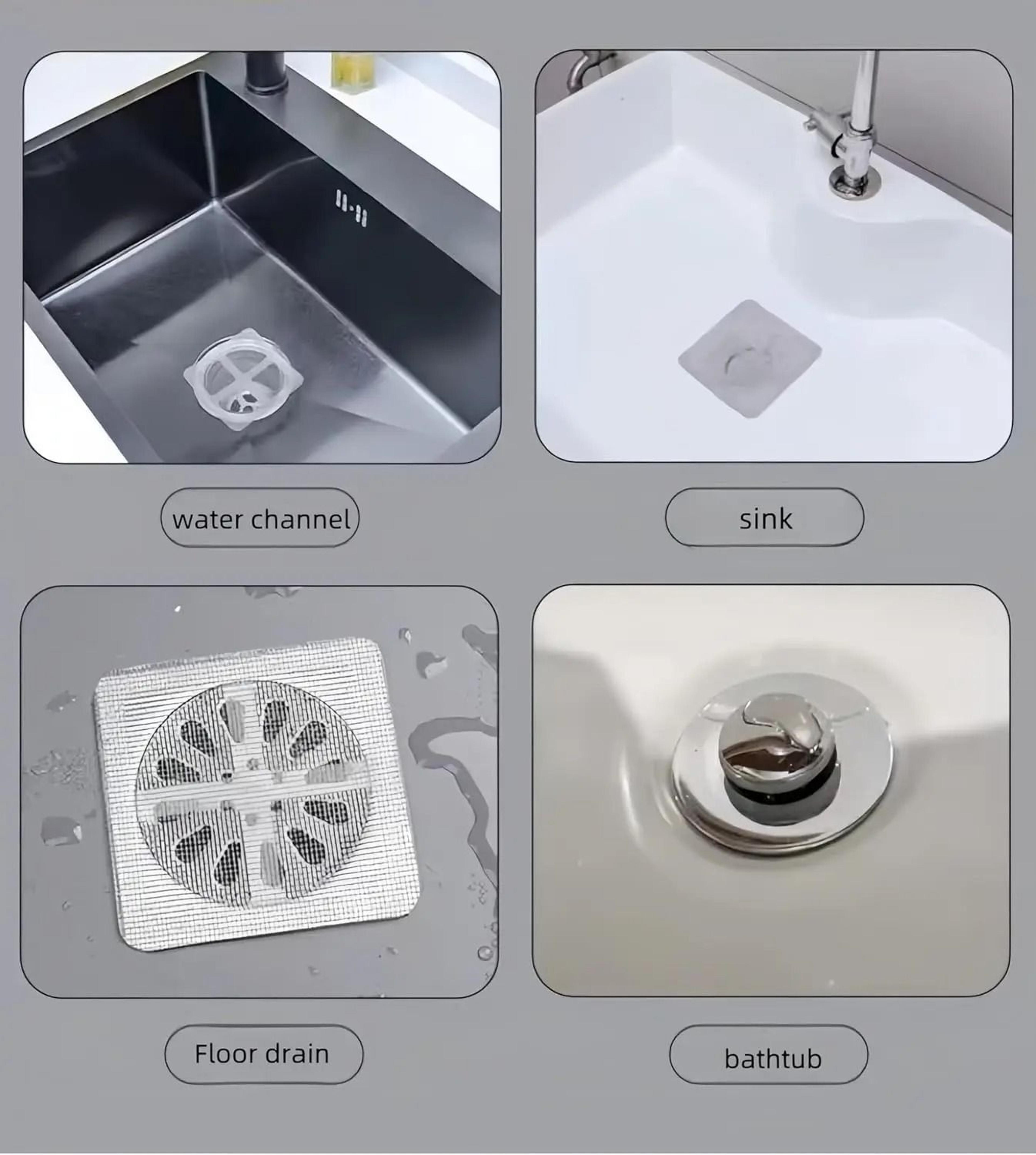 Disposable Mesh Hair Drain Catcher Stickers For Shower And Bathroom Drains 8