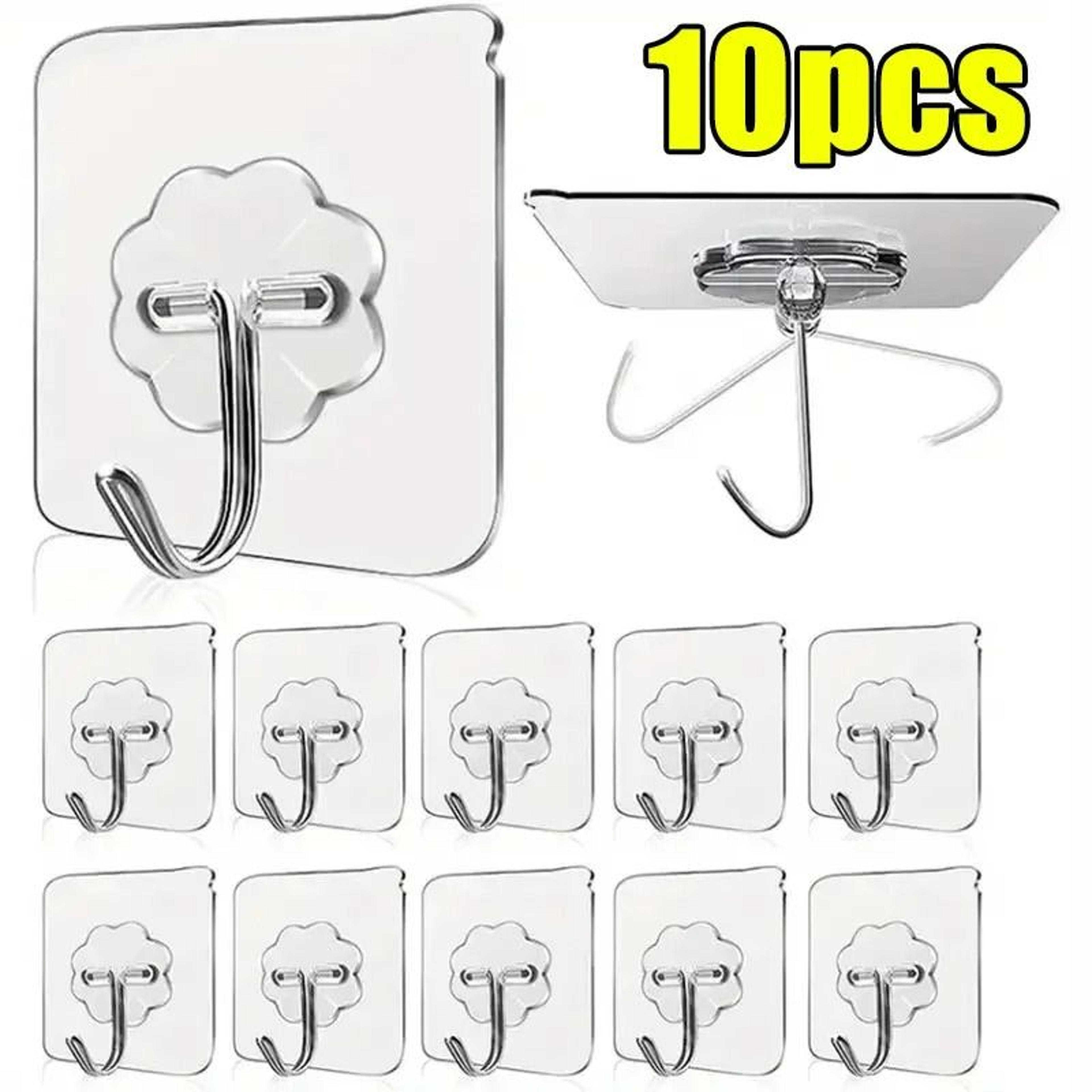 Transparent Stainless Steel Self Adhesive Hooks For Kitchen And Bathroom 2