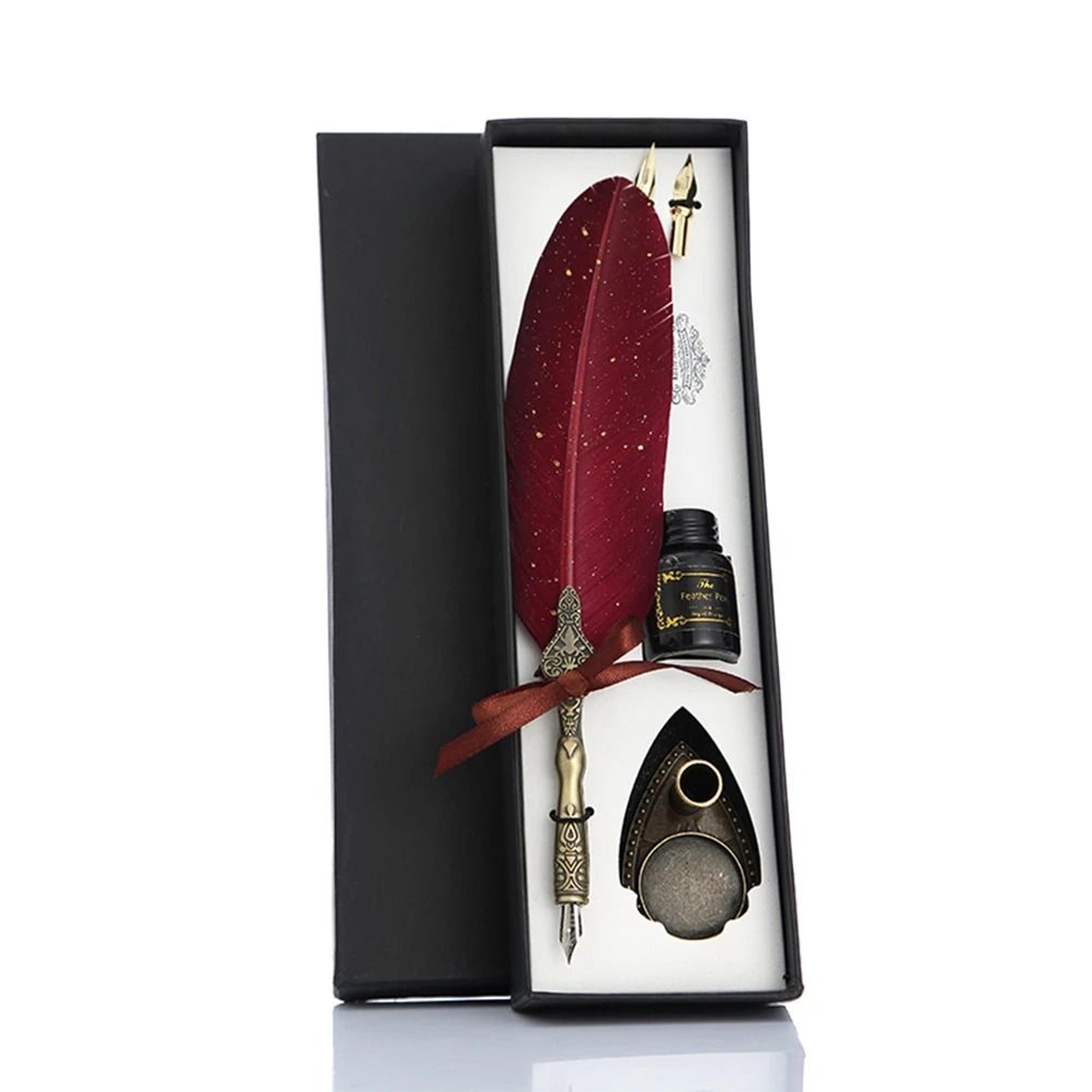 Retro Feather Dip Pen Set With Nibs Gift Box 2