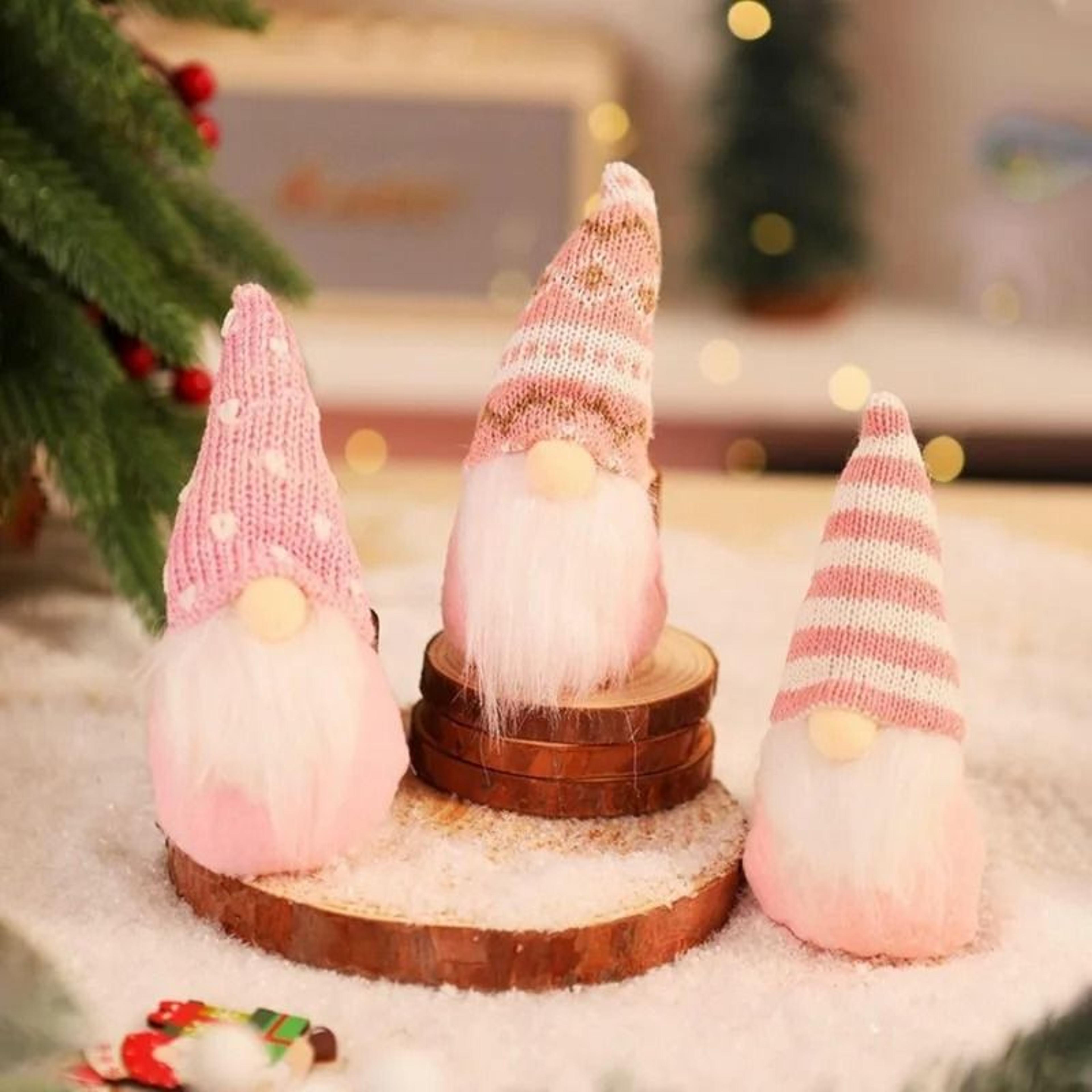 3 Piece Swedish Plush Santa Elf Christmas Ornaments 10