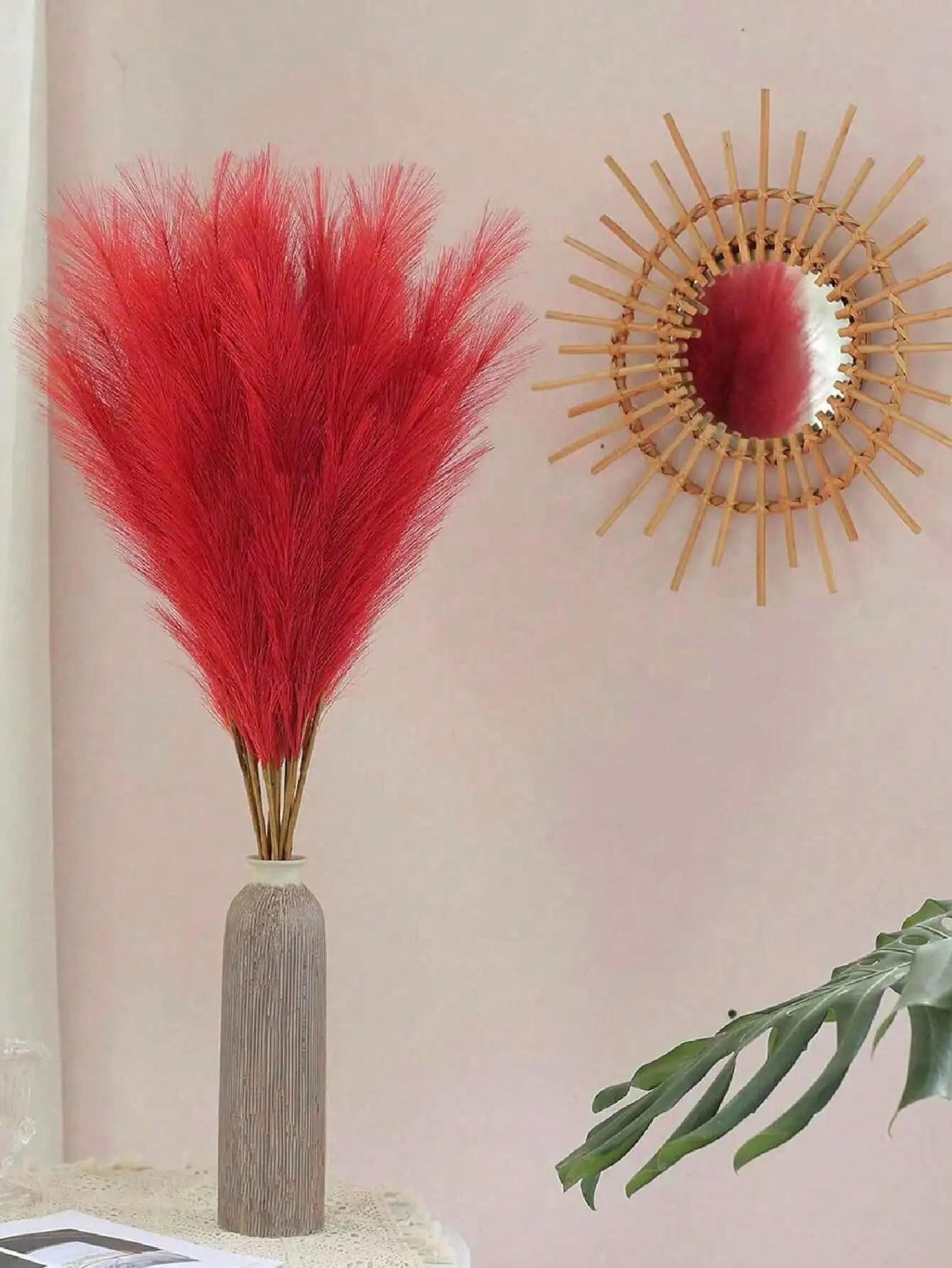 Red Artificial Pampas Reeds For Wedding And Party Decor 13