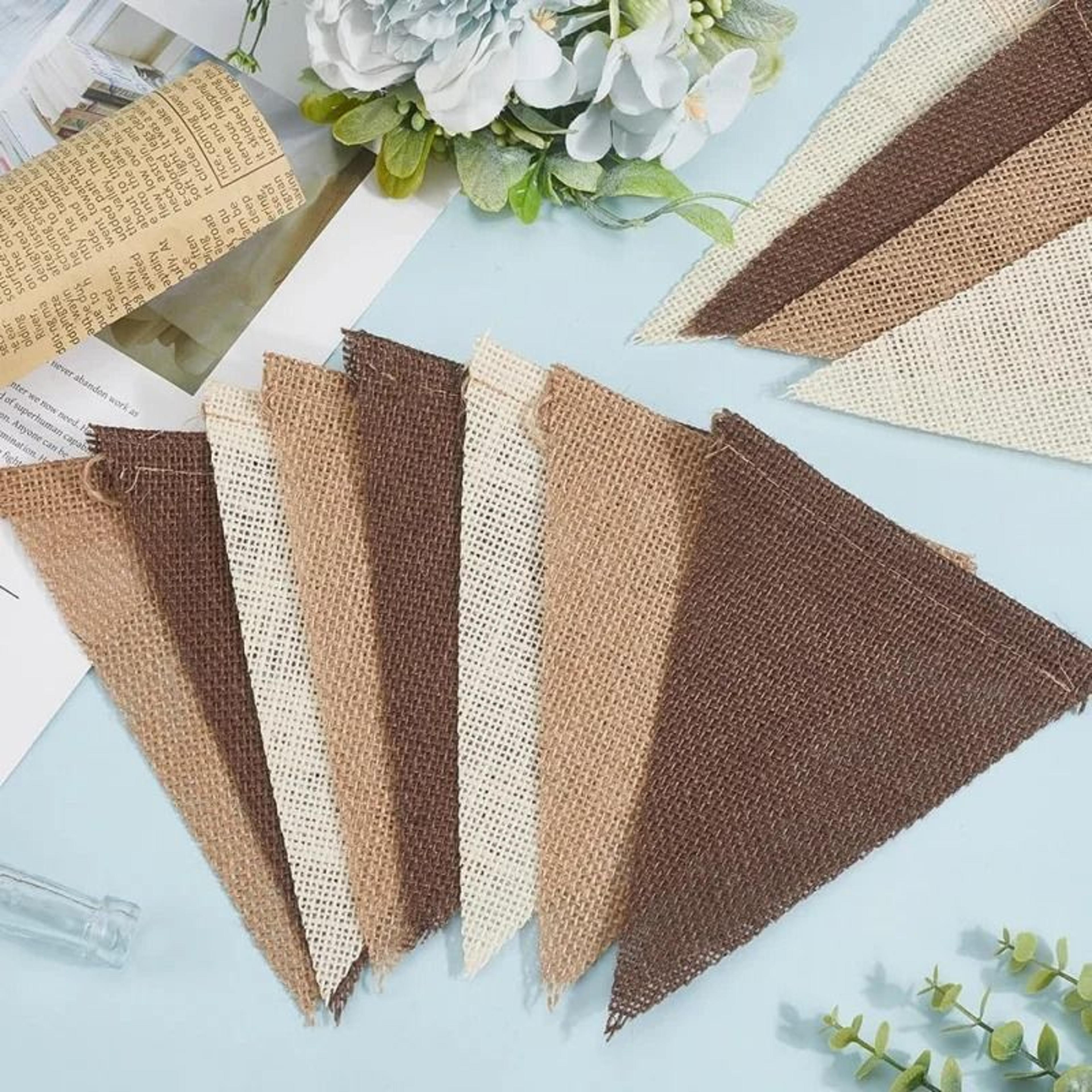 Brown Burlap Pennant Banner For Rustic Party Decor 1