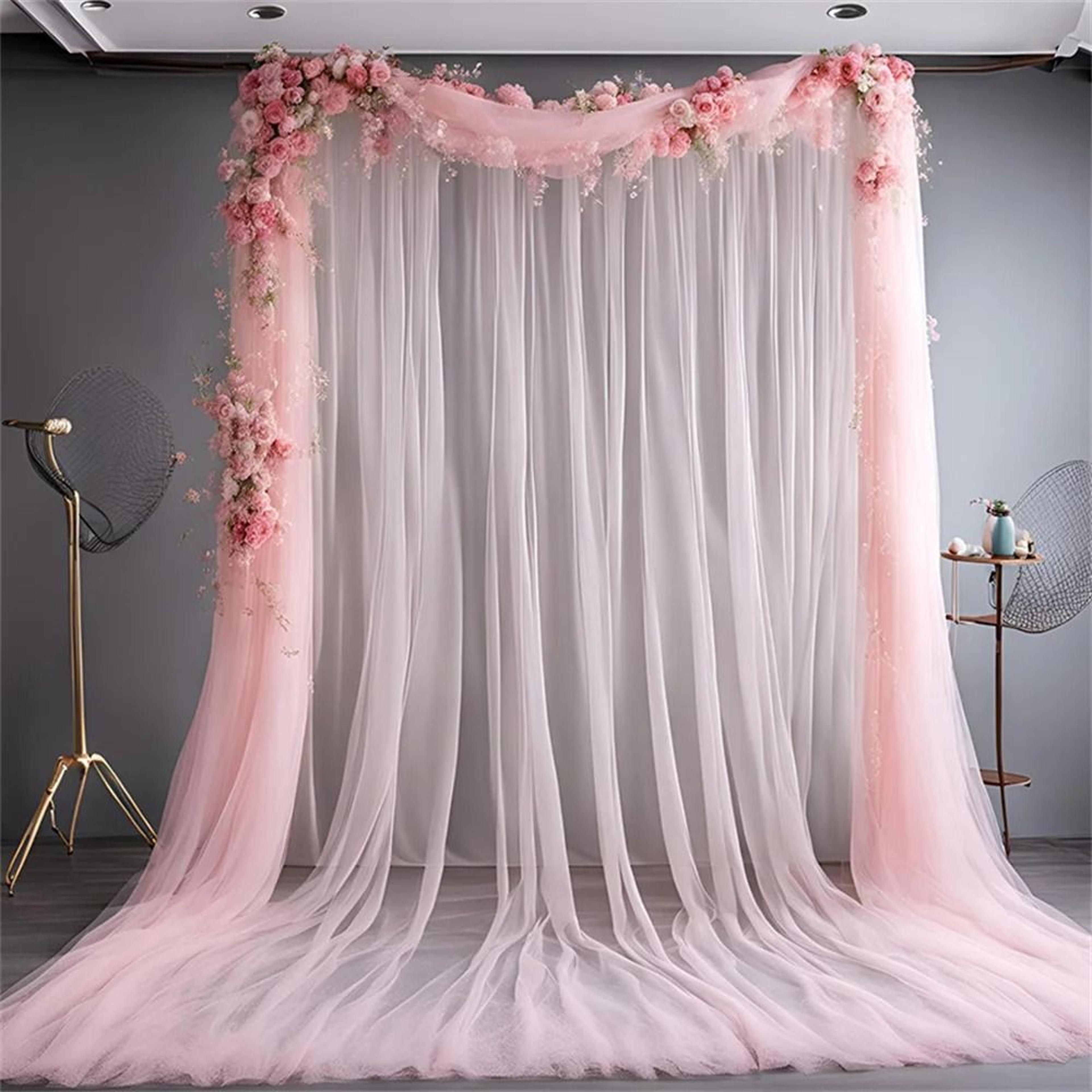 Sheer Tulle Backdrop Curtains For Wedding Party Decor 5