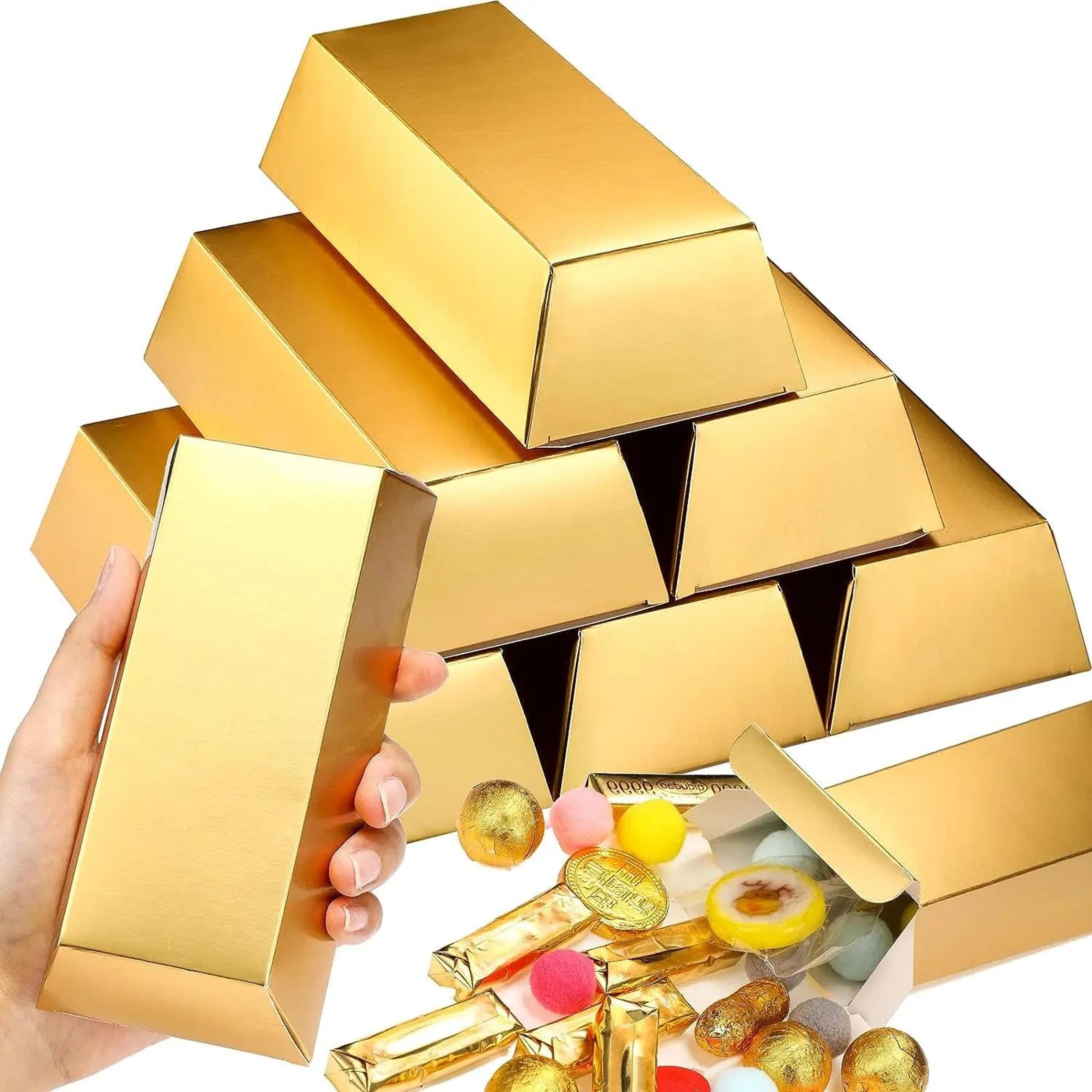 Gold Bar Party Favor Boxes For Candy Treats 12 Pack 7