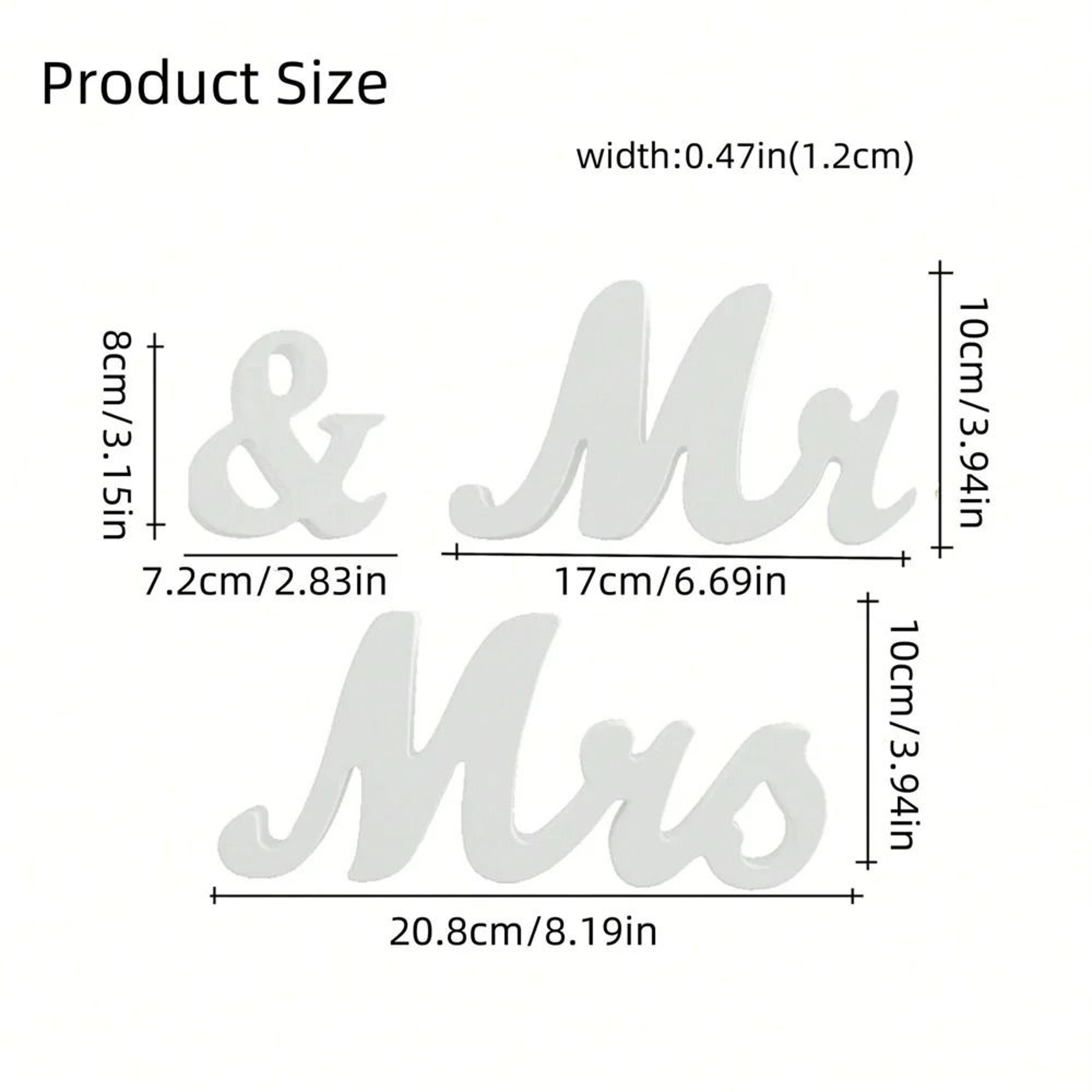 Wooden Mr And Mrs Wedding Table Sign Set 6
