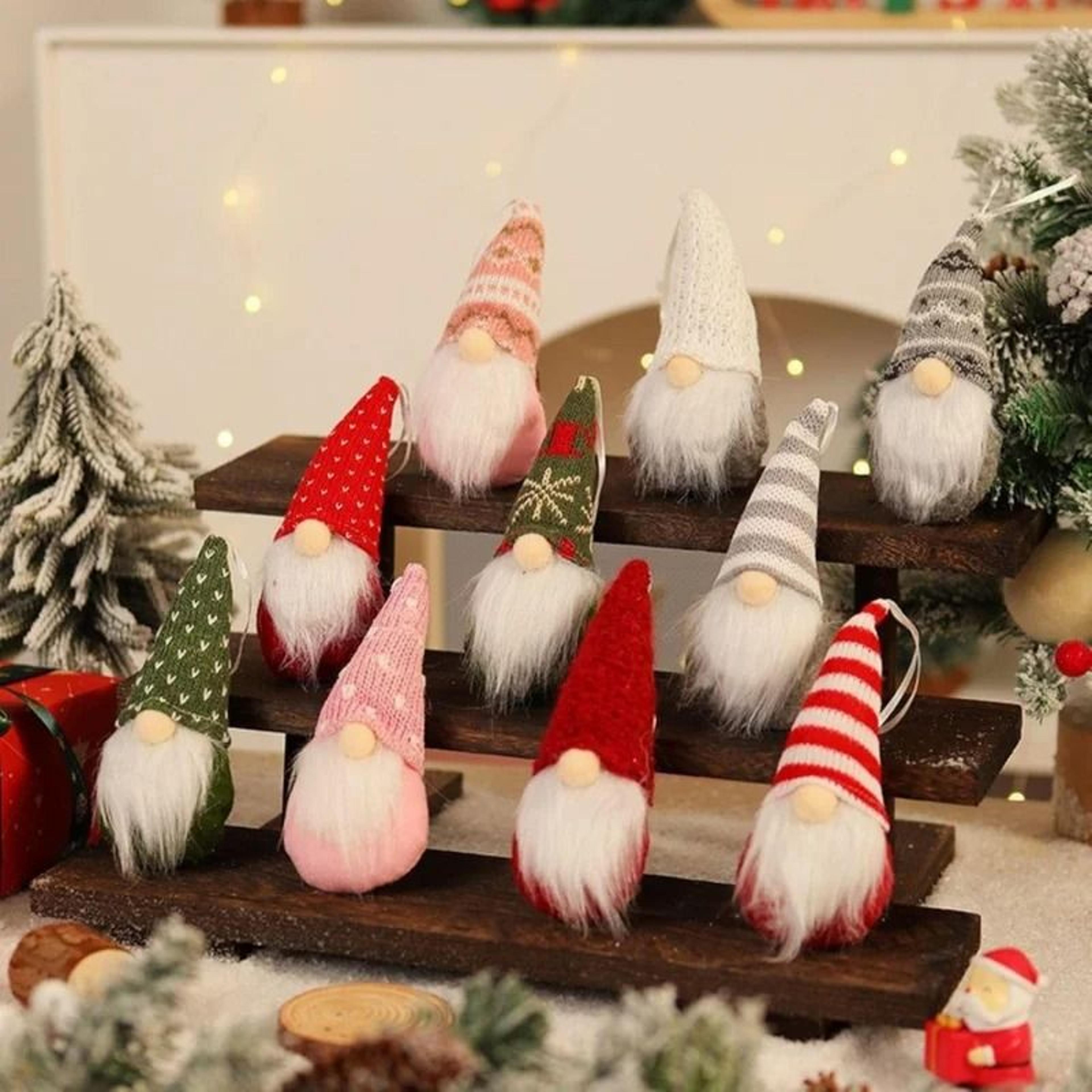 Swedish Plush Gnome Christmas Hanging Ornaments 3 Pack 2