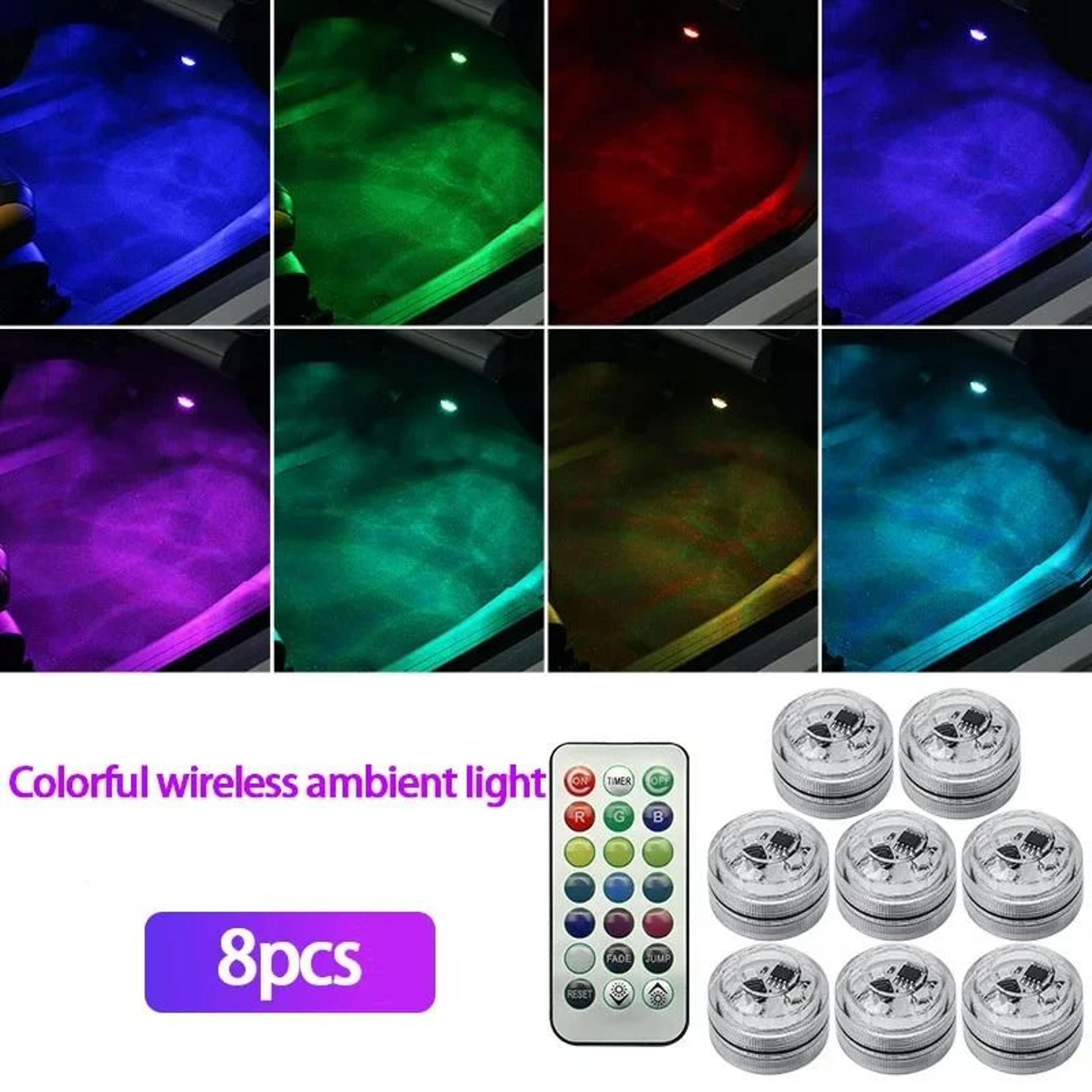 Wireless Adhesive LED Car Interior Ambient Light With Remote 4