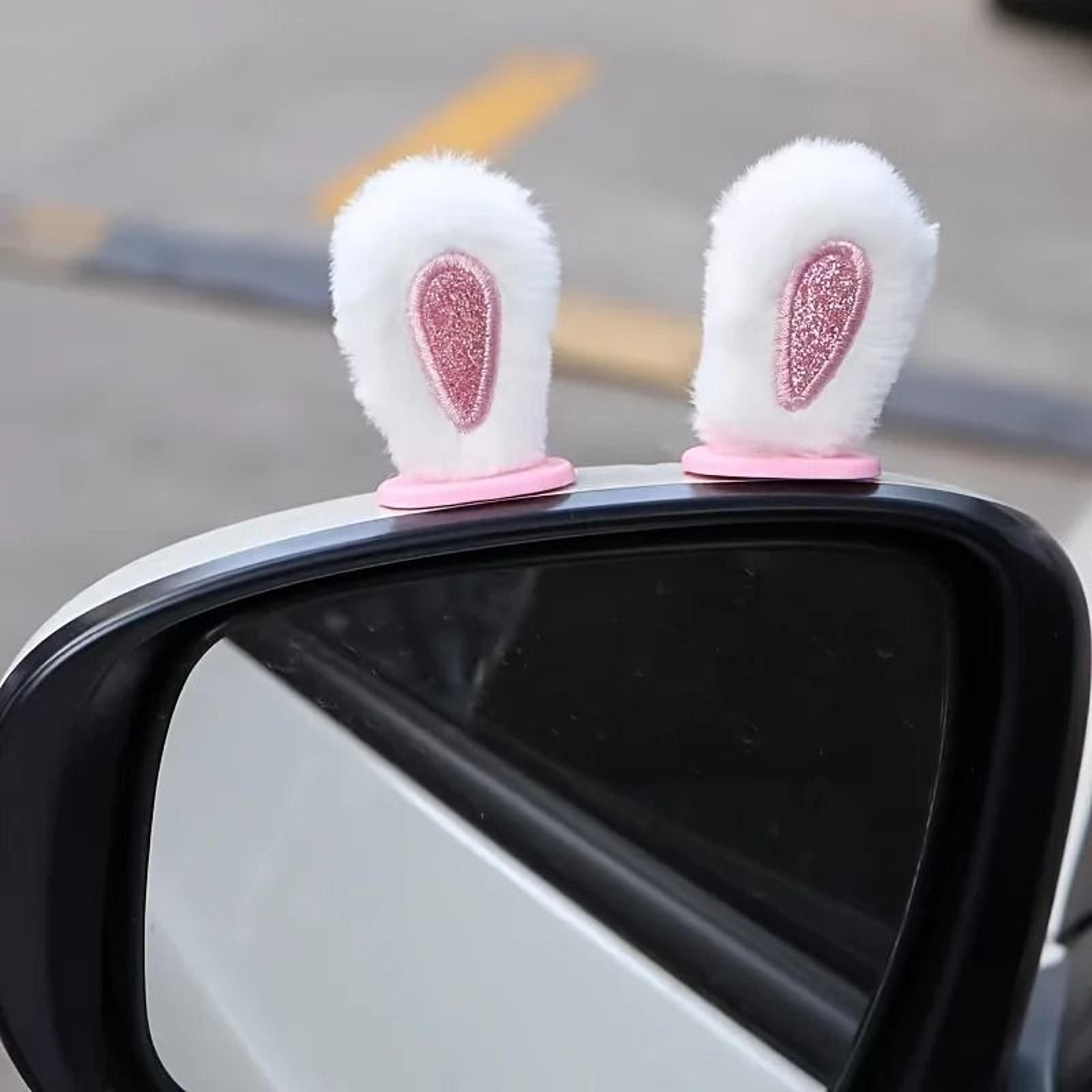 Plush Rabbit Ears Car Mirror Ornament Pair 0