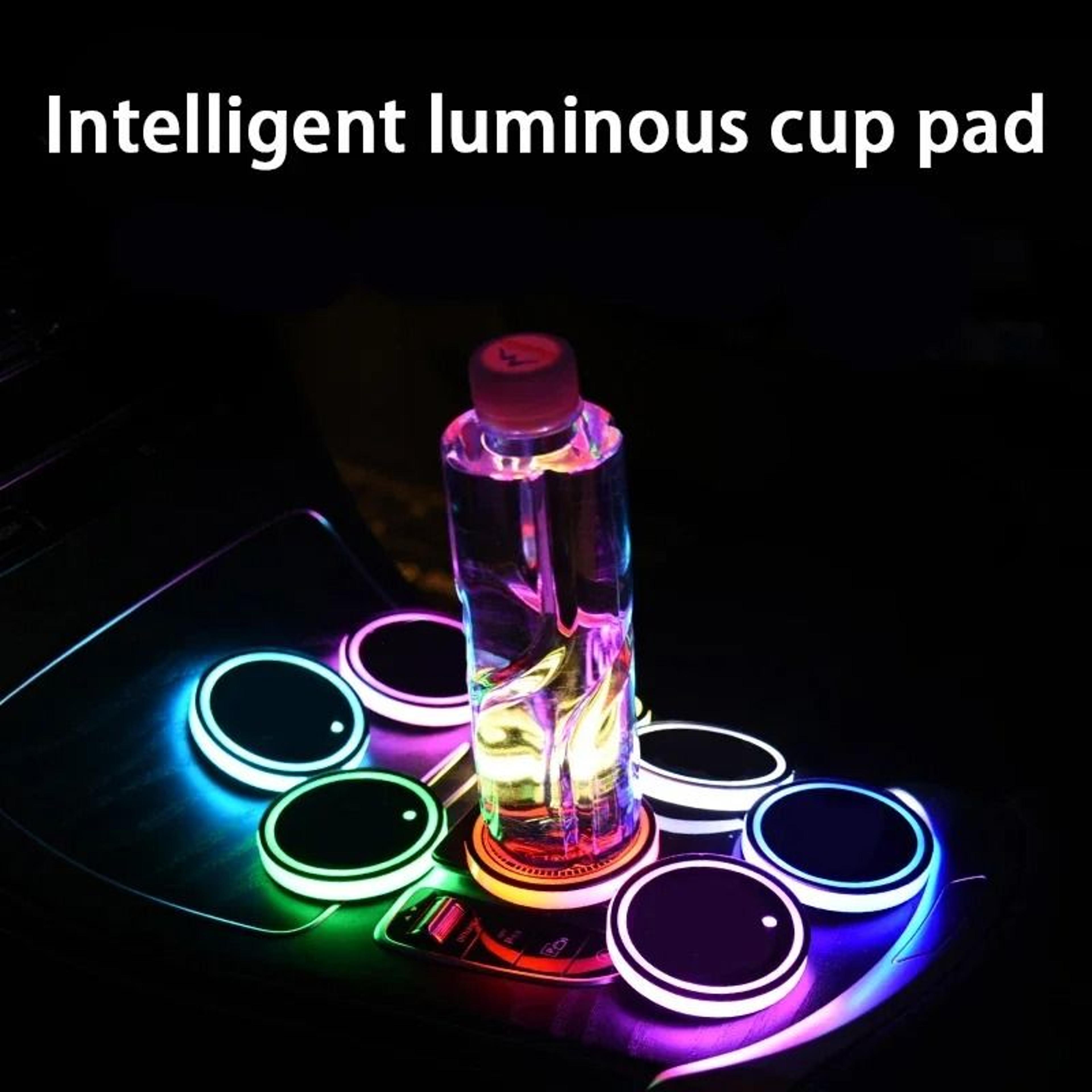 Colorful LED Car Cup Holder Coaster Ambient Light 7