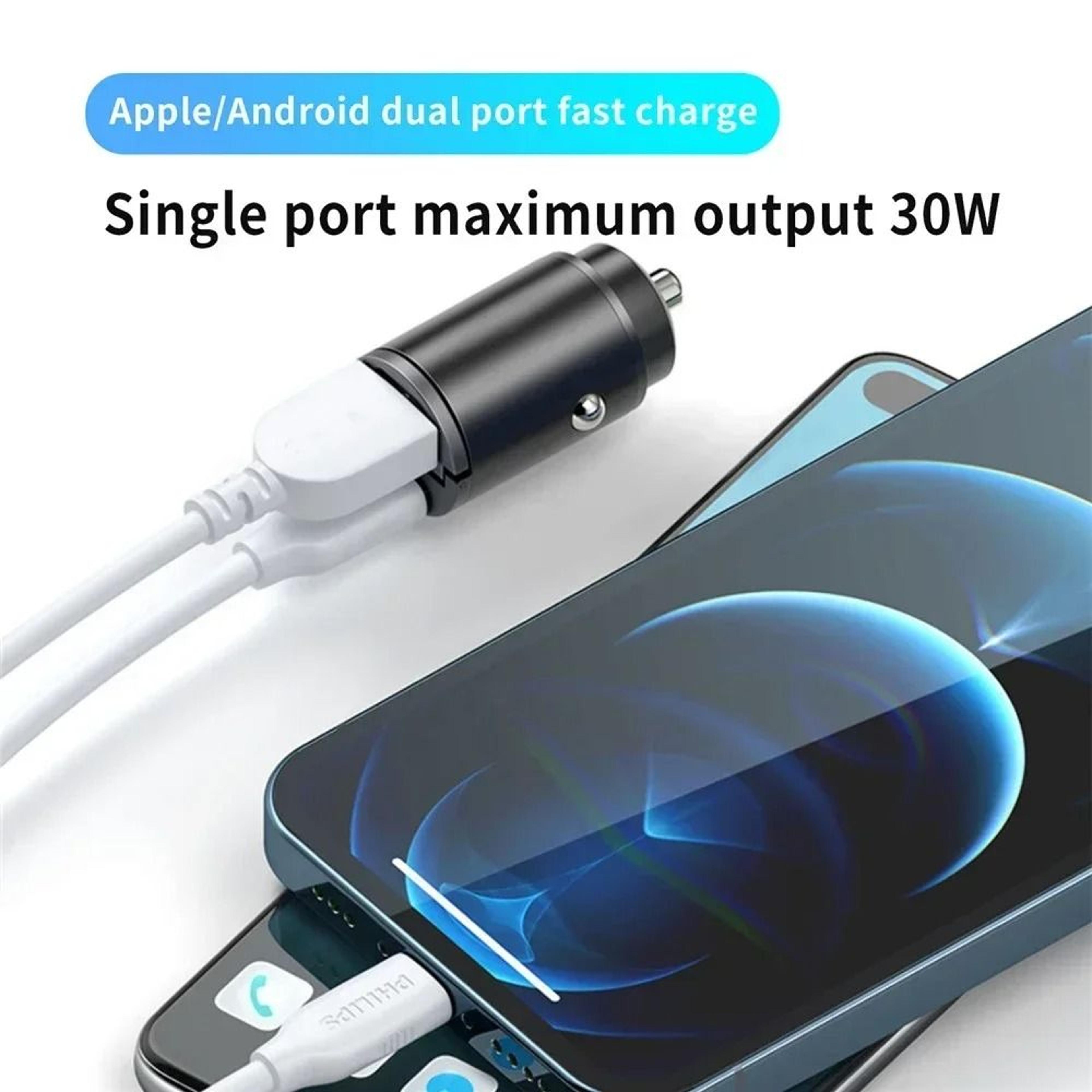 Mini 200W Fast Car Charger Invisible Cigarette Lighter Plug Adapter For Phones Devices 6