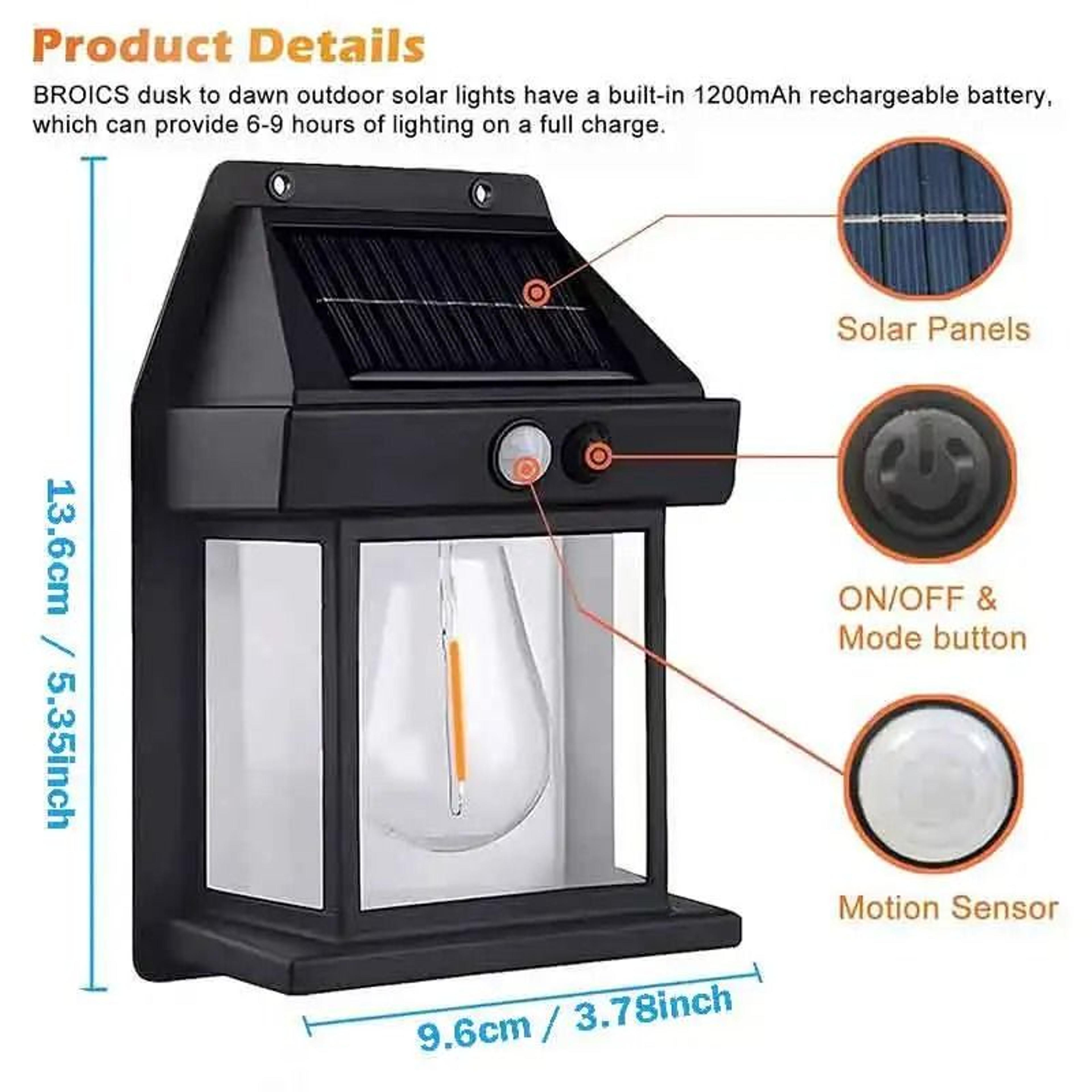 Solar Motion Sensor Wall Light For Outdoor Patio And Garage Safety 1