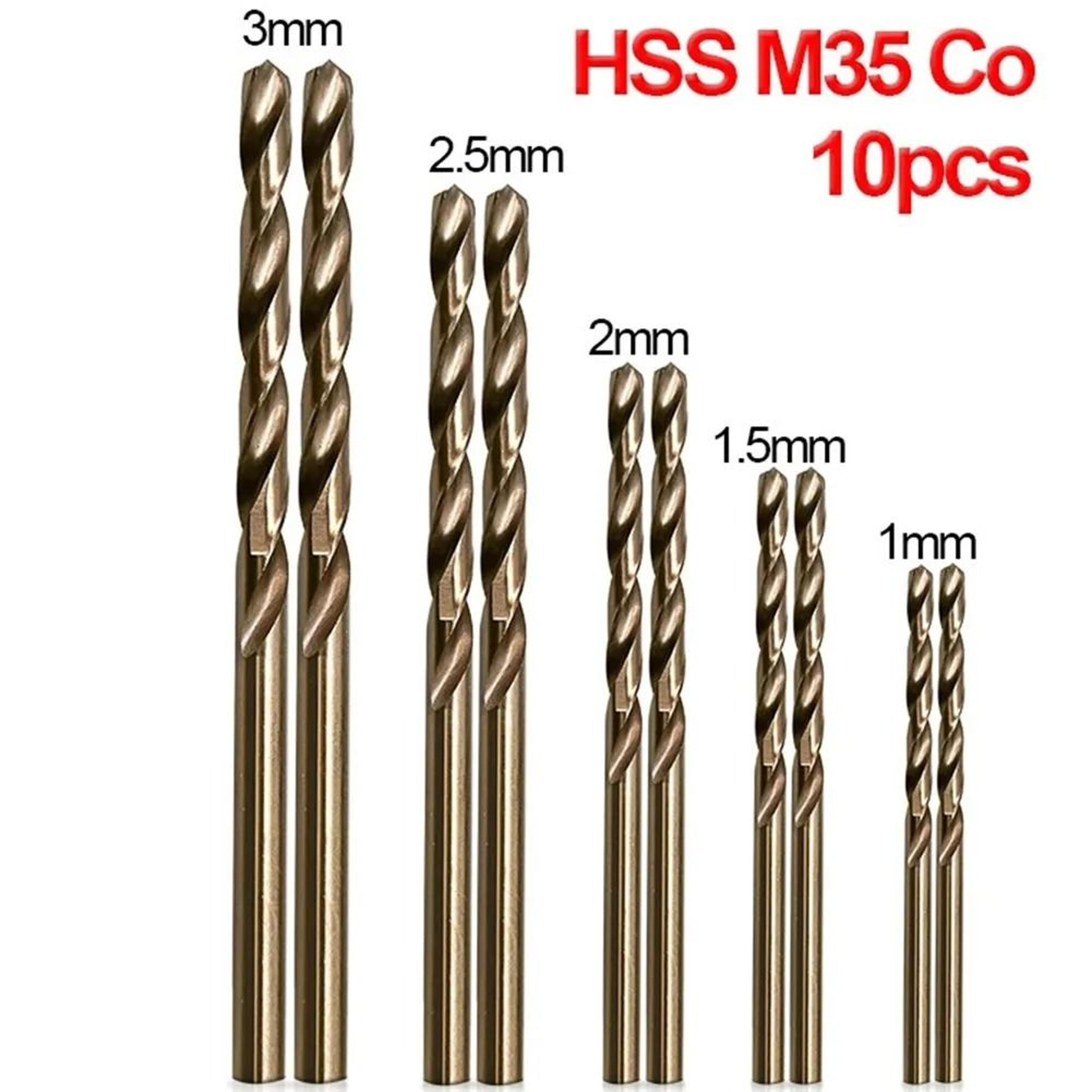 10 piece m35 cobalt drill bit set for metal stainless steel