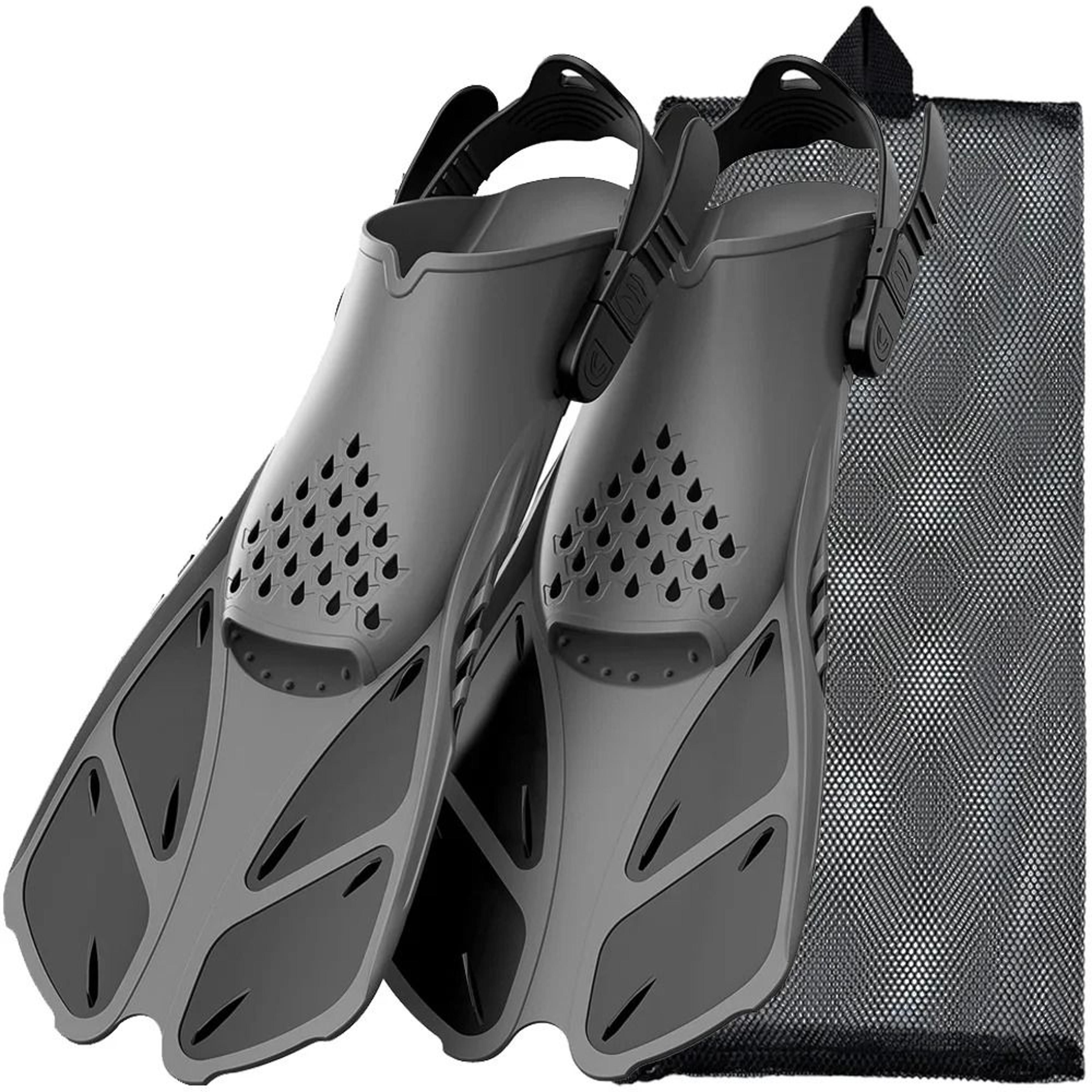 Adjustable Short Snorkel Fins For Swimming Diving And Travel 2