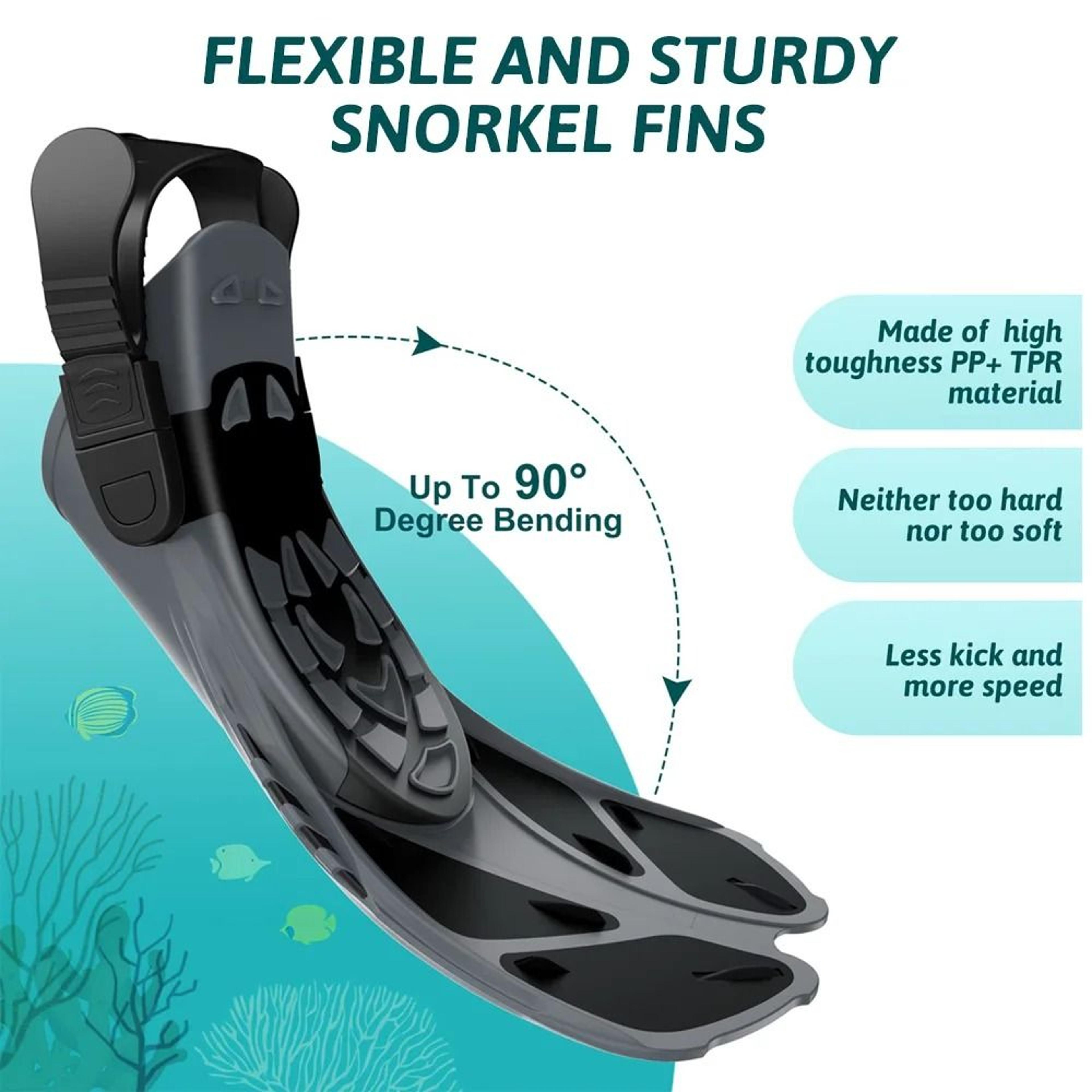 Adjustable Short Snorkel Fins For Swimming Diving And Travel 7