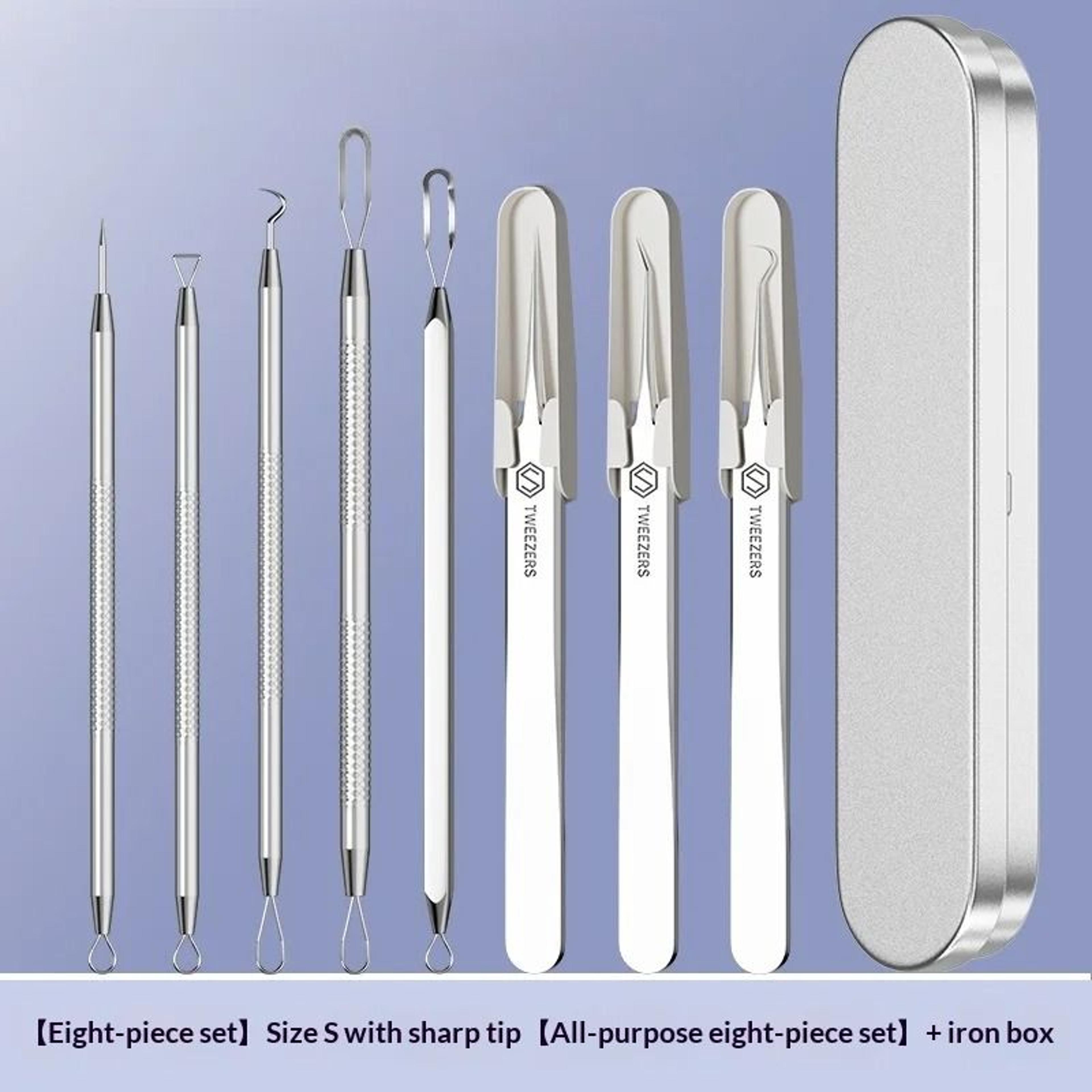 8 Piece Stainless Steel Blackhead Extractor Set 1