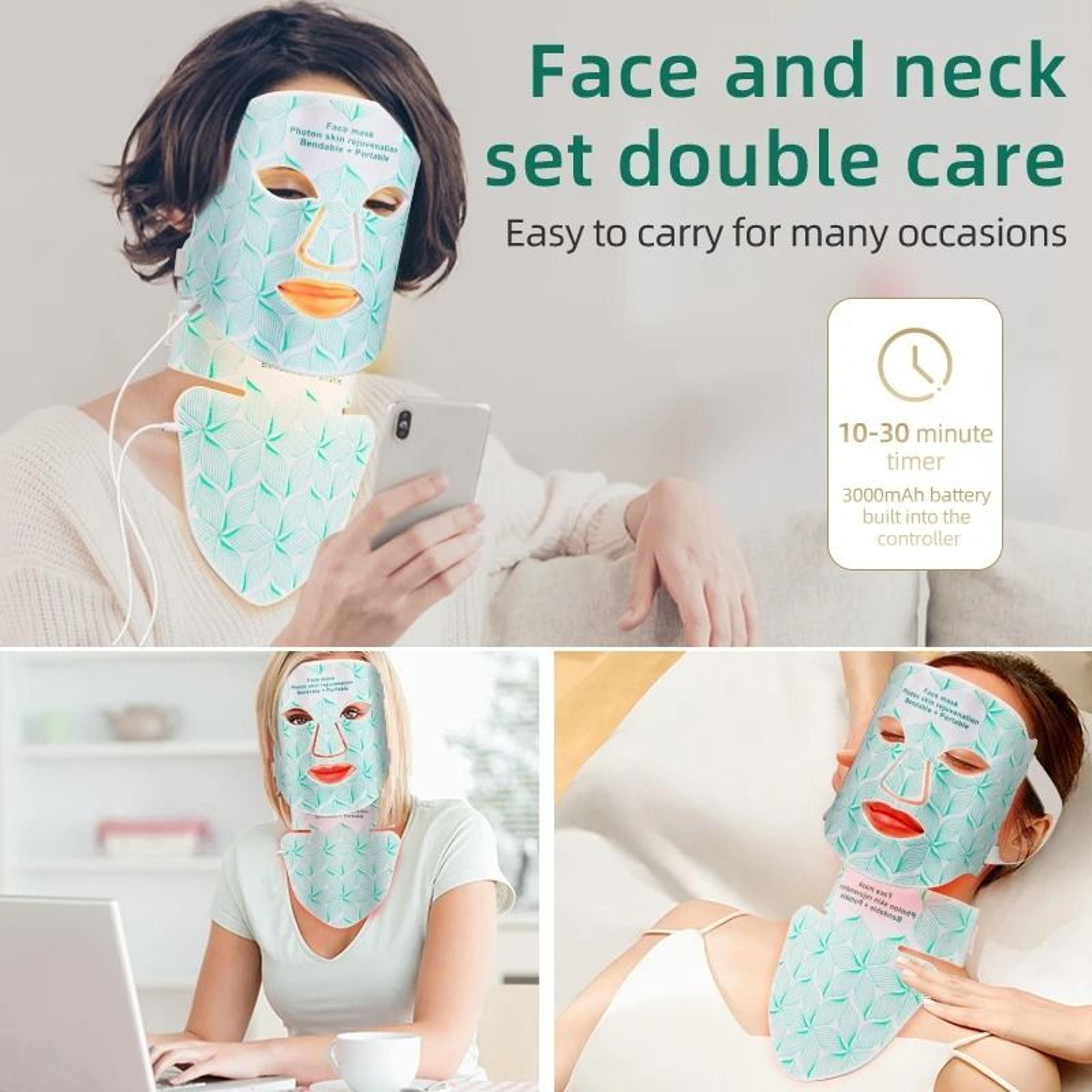 LED Face Mask With Neck Red Light Therapy For Skin Rejuvenation 12