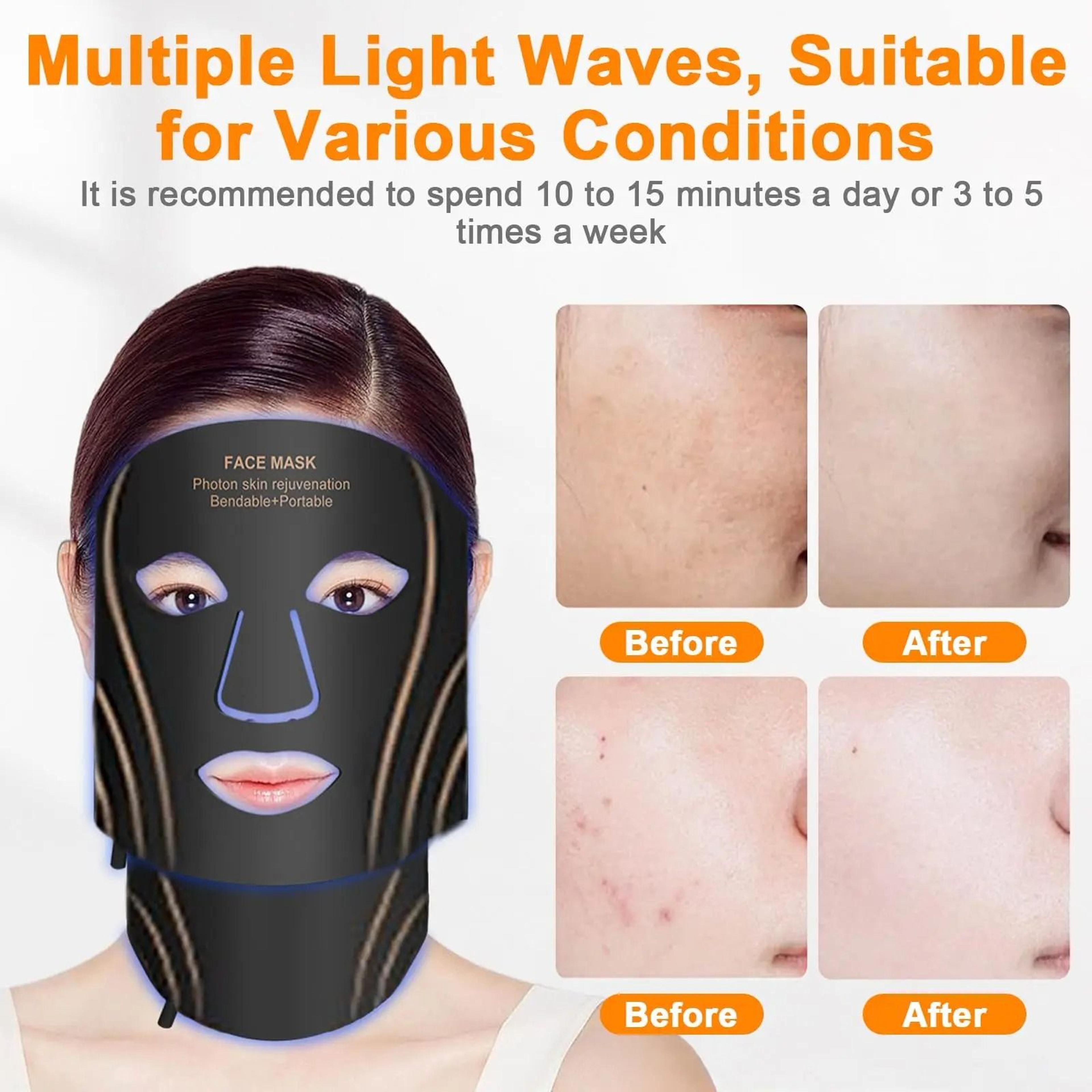 7 Color LED Face Mask USB Rechargeable Red Light Therapy Mask 9