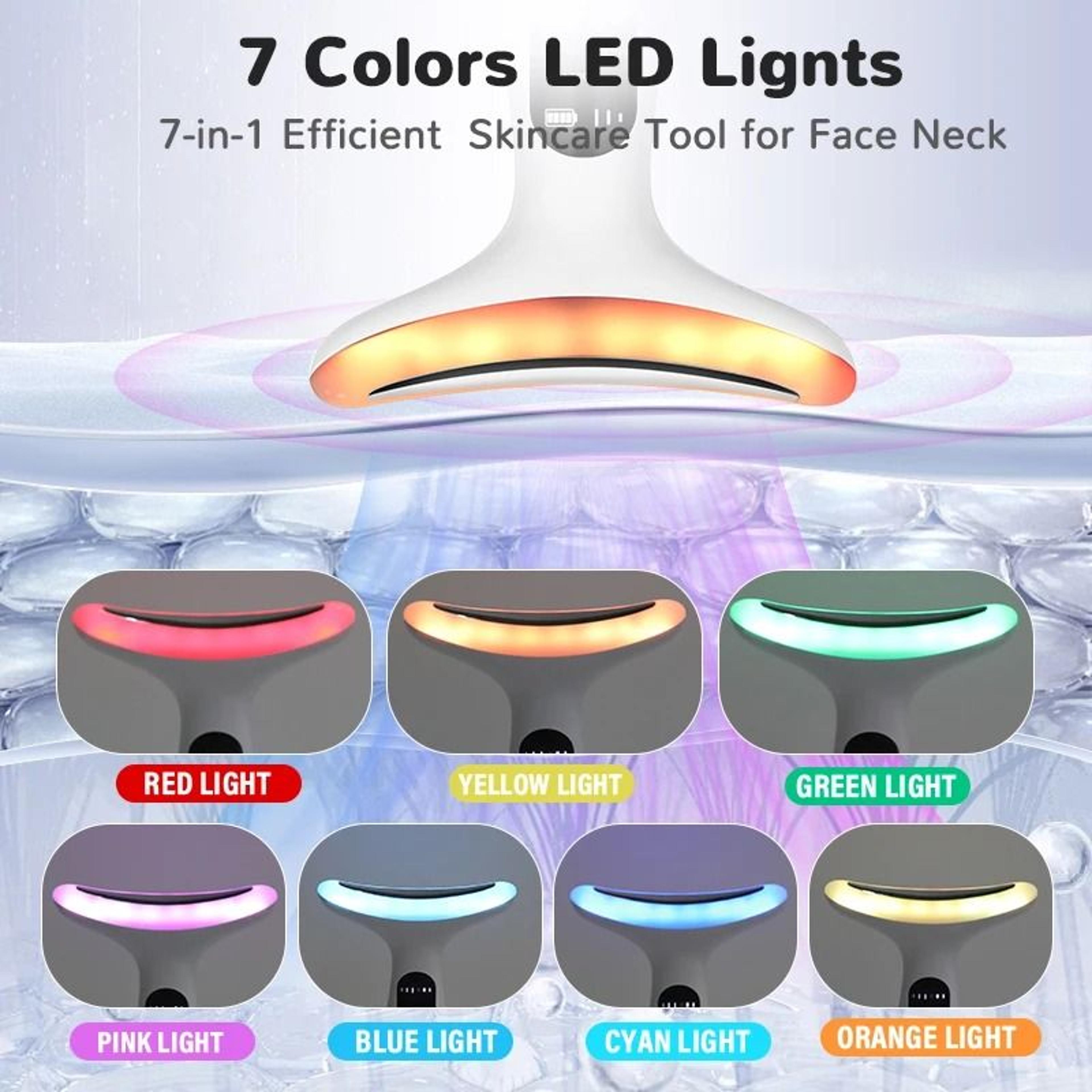 7 Color Face And Neck Massager Thermal Galvanic Skin Care Device 4