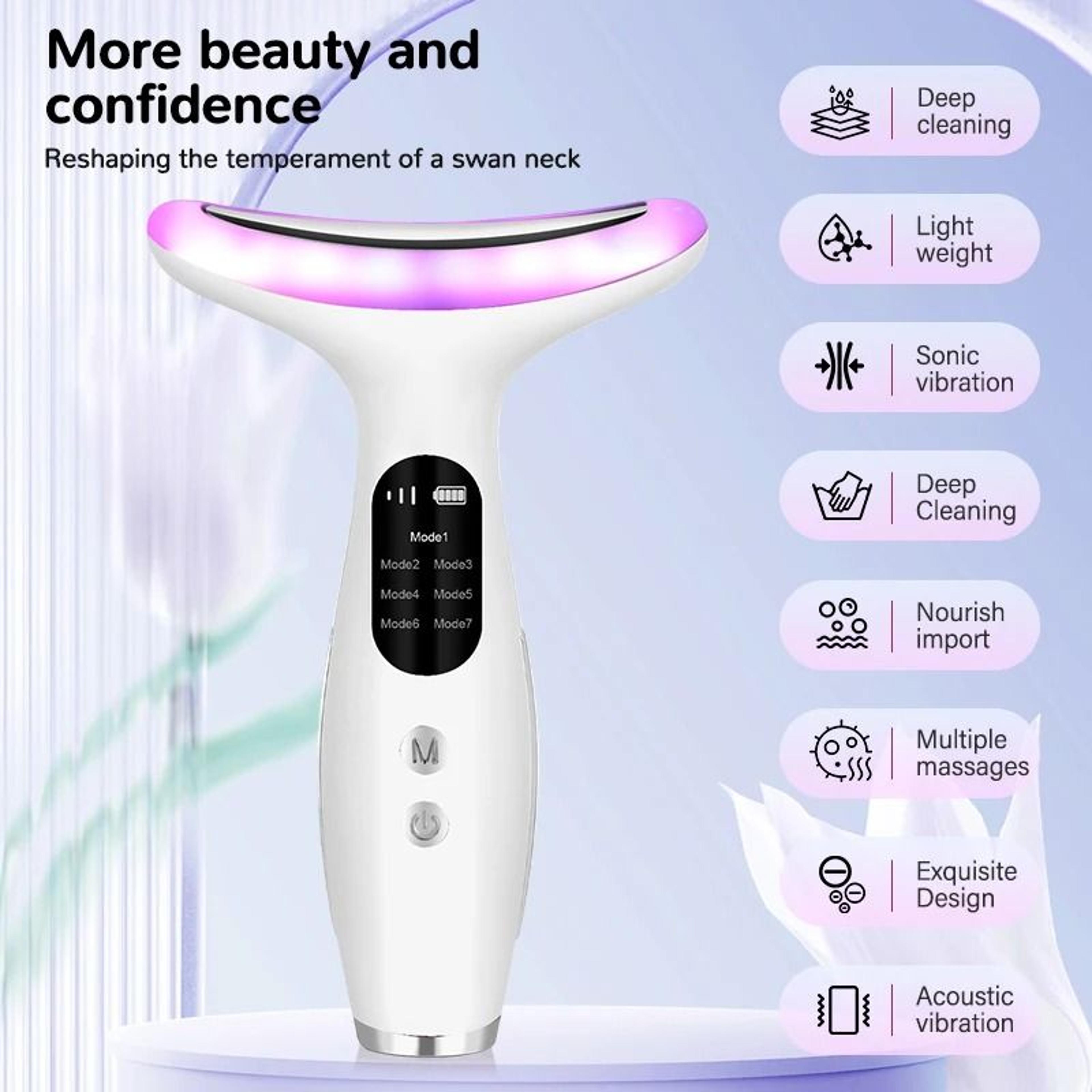 7 Color Face And Neck Massager Thermal Galvanic Skin Care Device 7