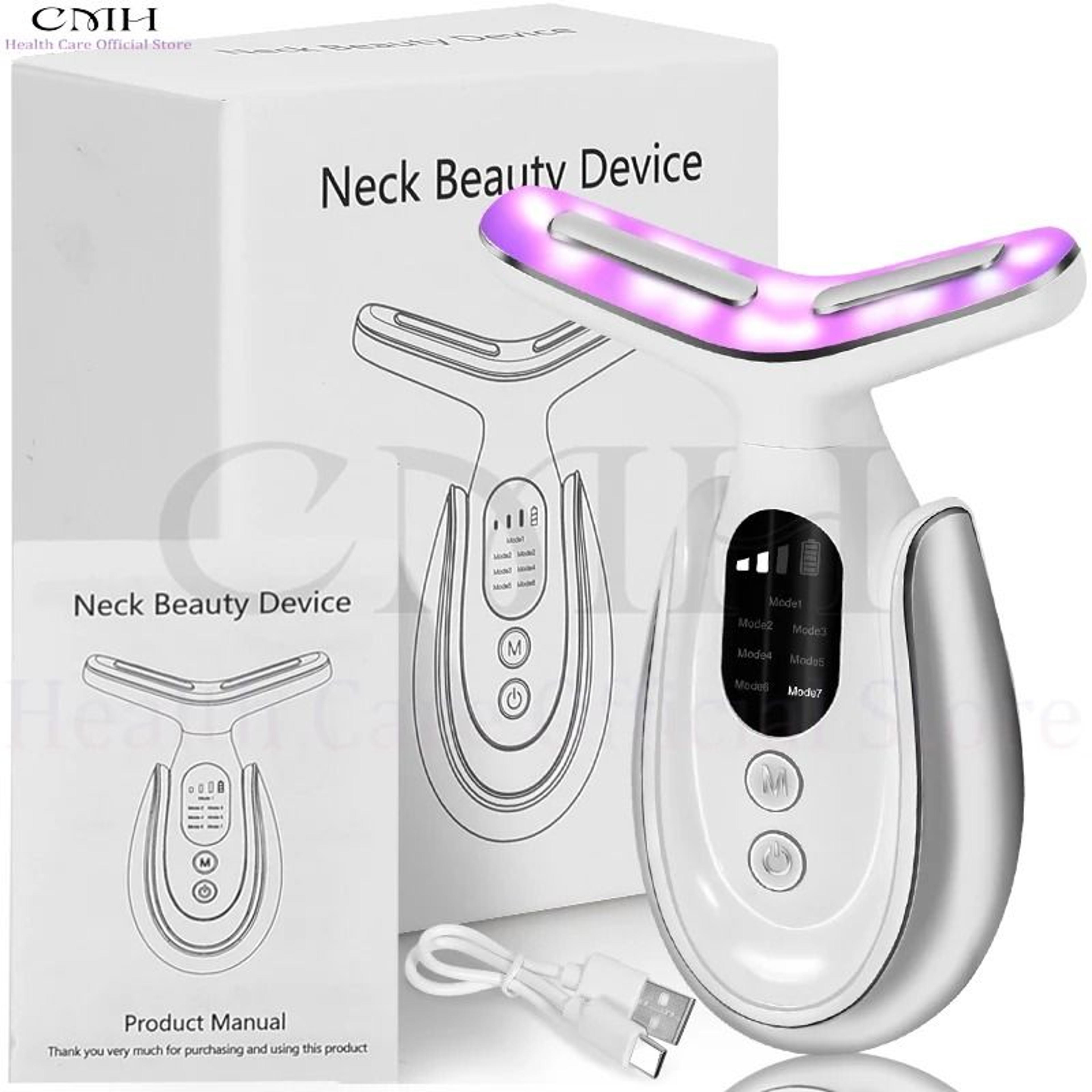 7 In 1 Neck Beauty Device Microcurrent Face Massager With LED Therapy 0
