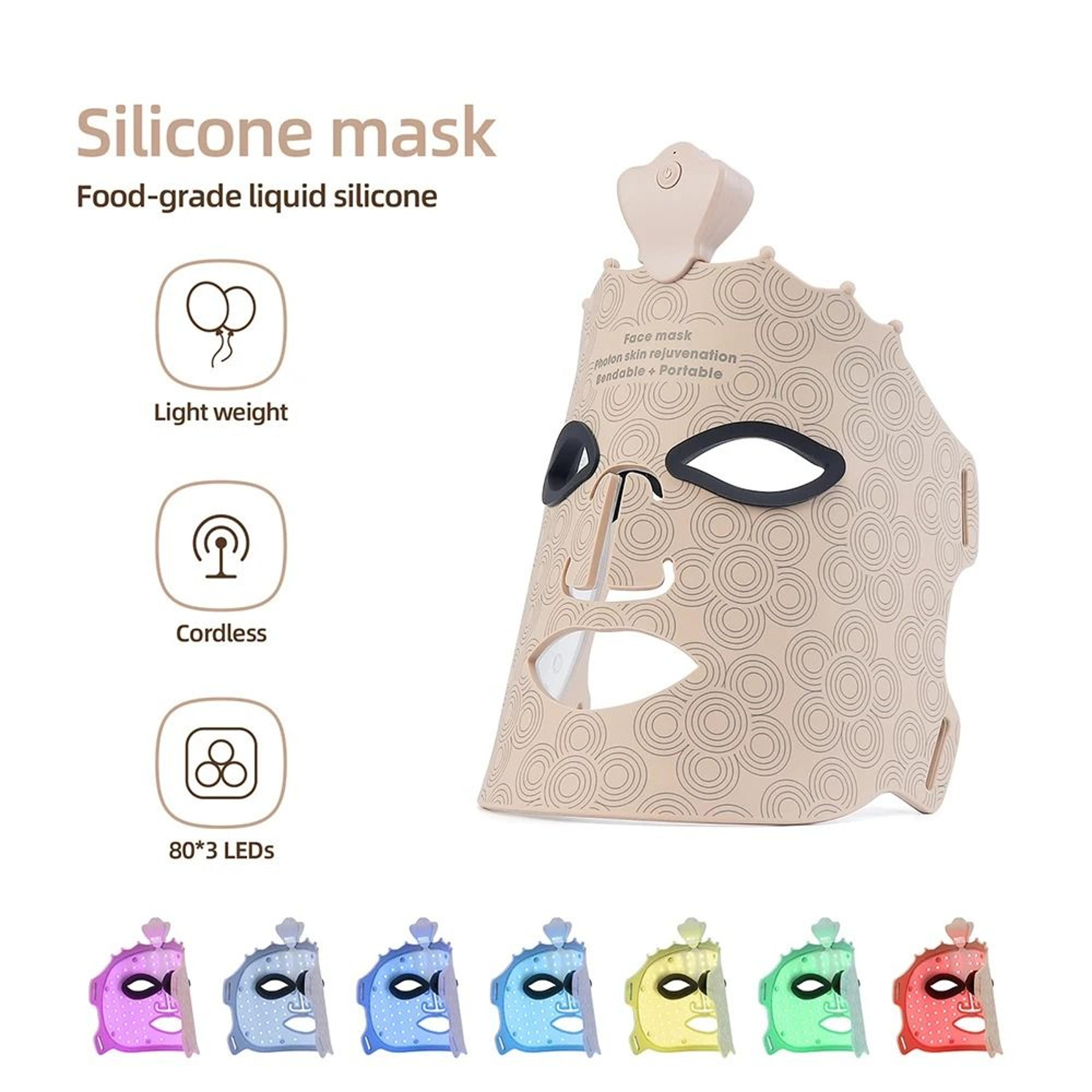 7 Color LED Face Mask For Wireless Red Light Skin Care 0