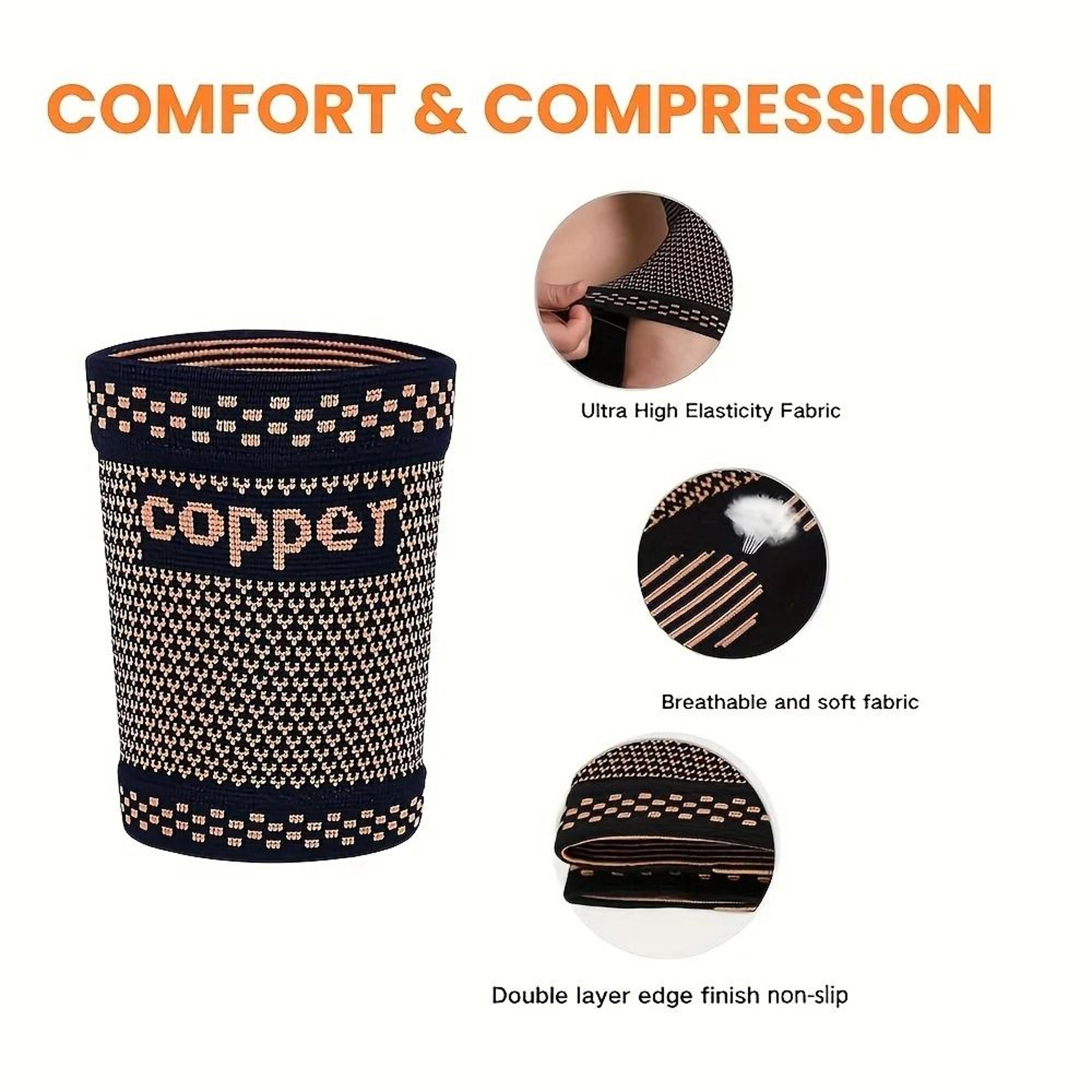 Copper Bicep Compression Sleeve For Arm Support 2