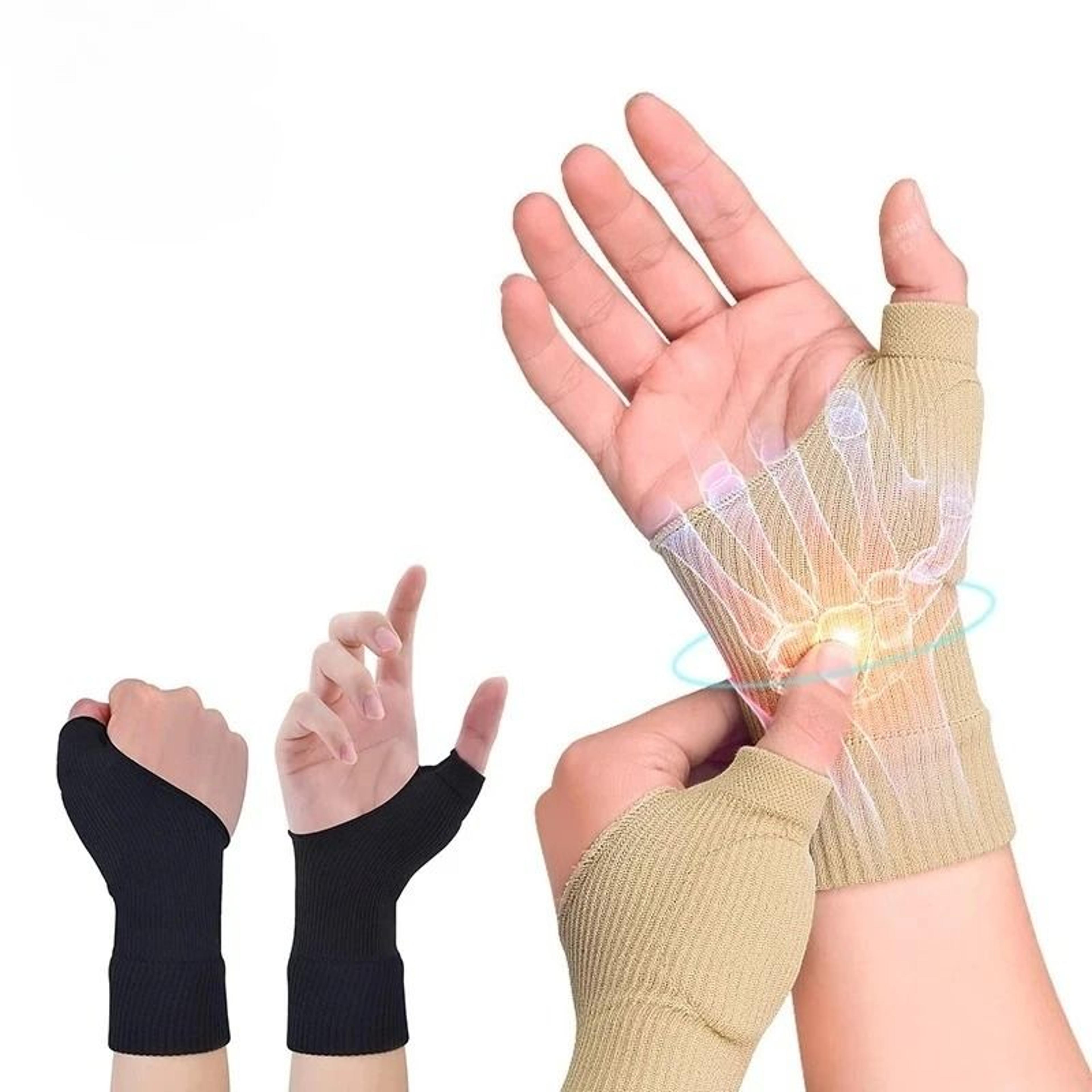 gel padded wrist and thumb compression gloves