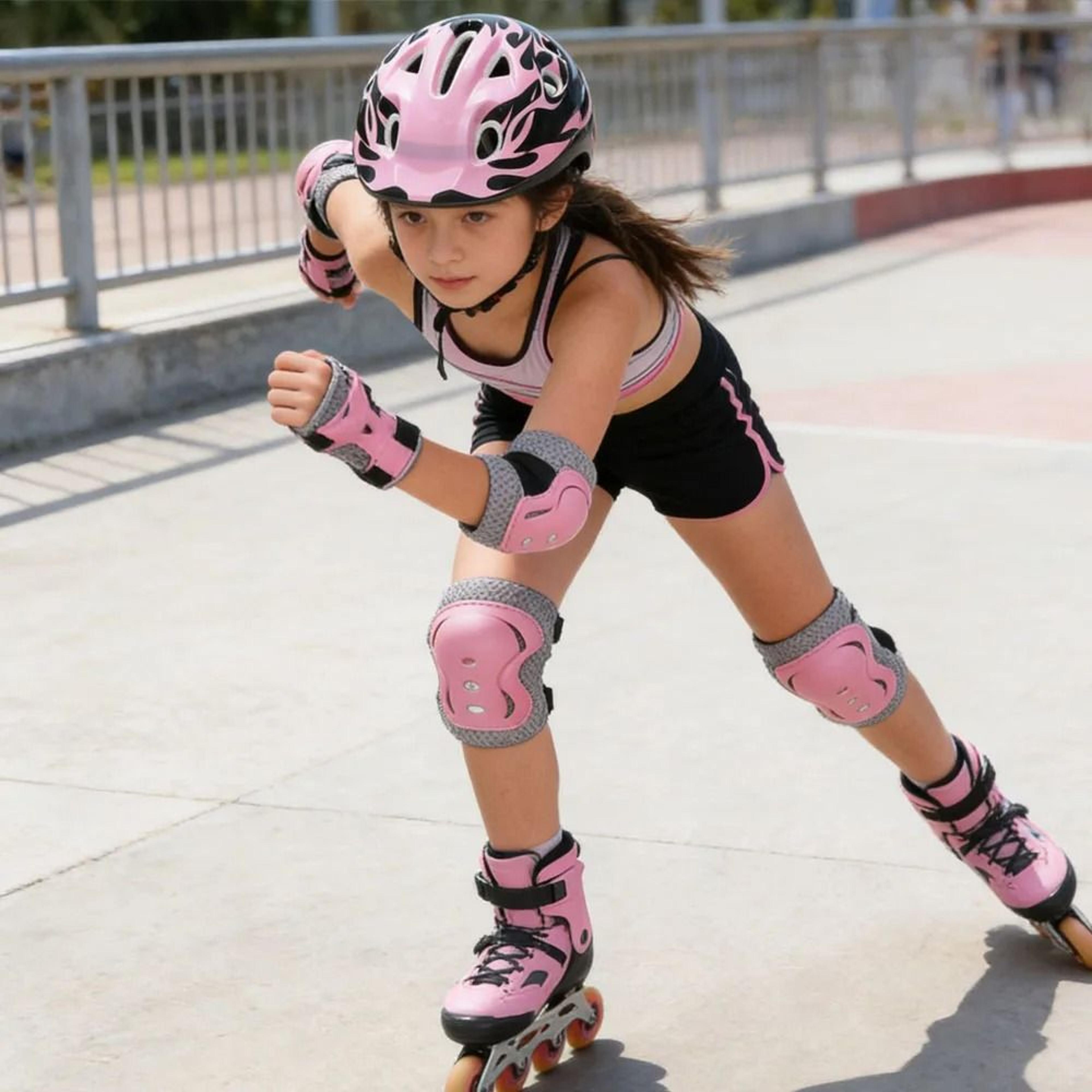 Complete Kids Skating Protective Gear Set With Helmet Pads Wrist Guards 8