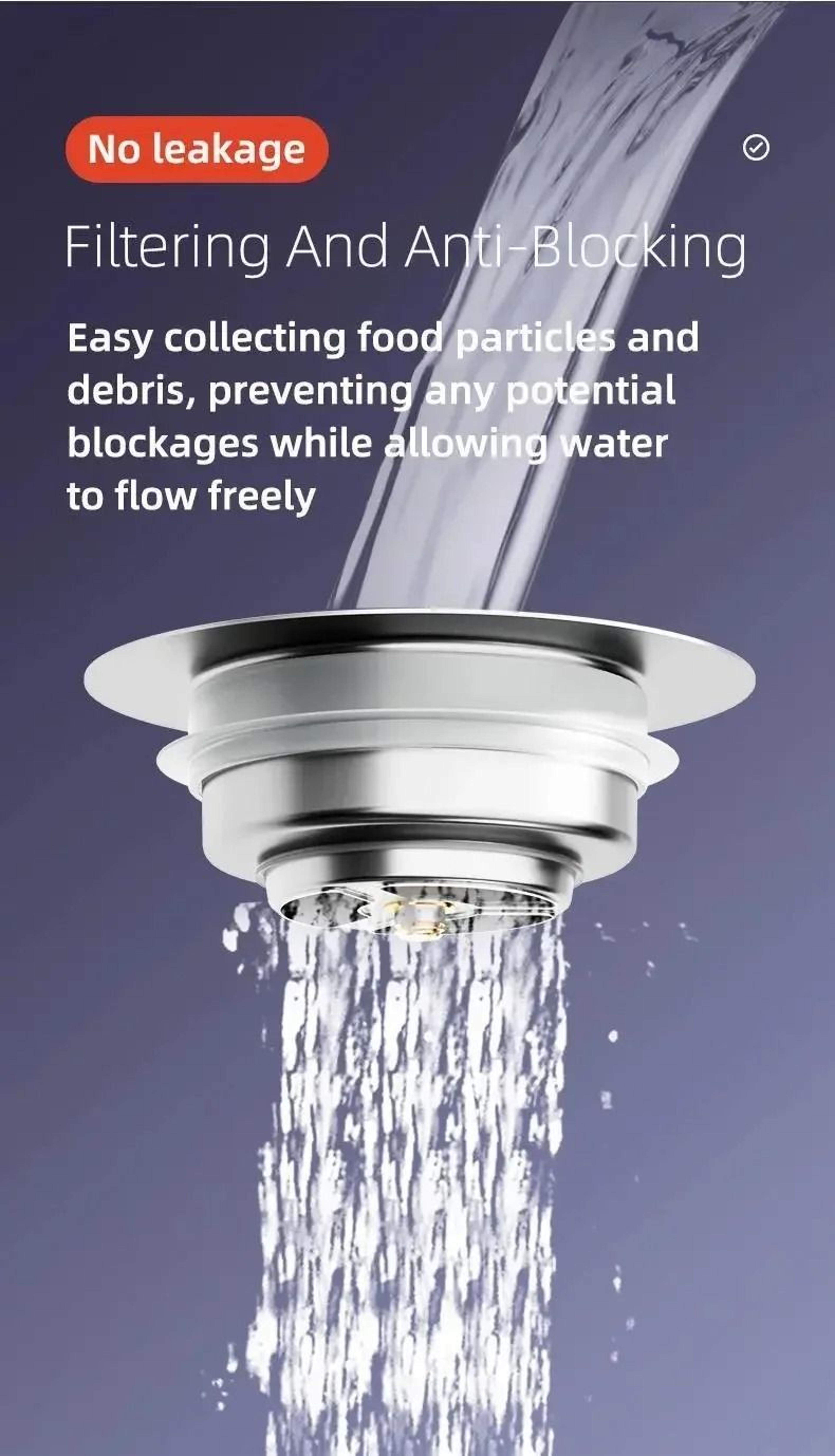 CleanFlow 3 In 1 Kitchen Sink Strainer With Pop Up Stopper 6