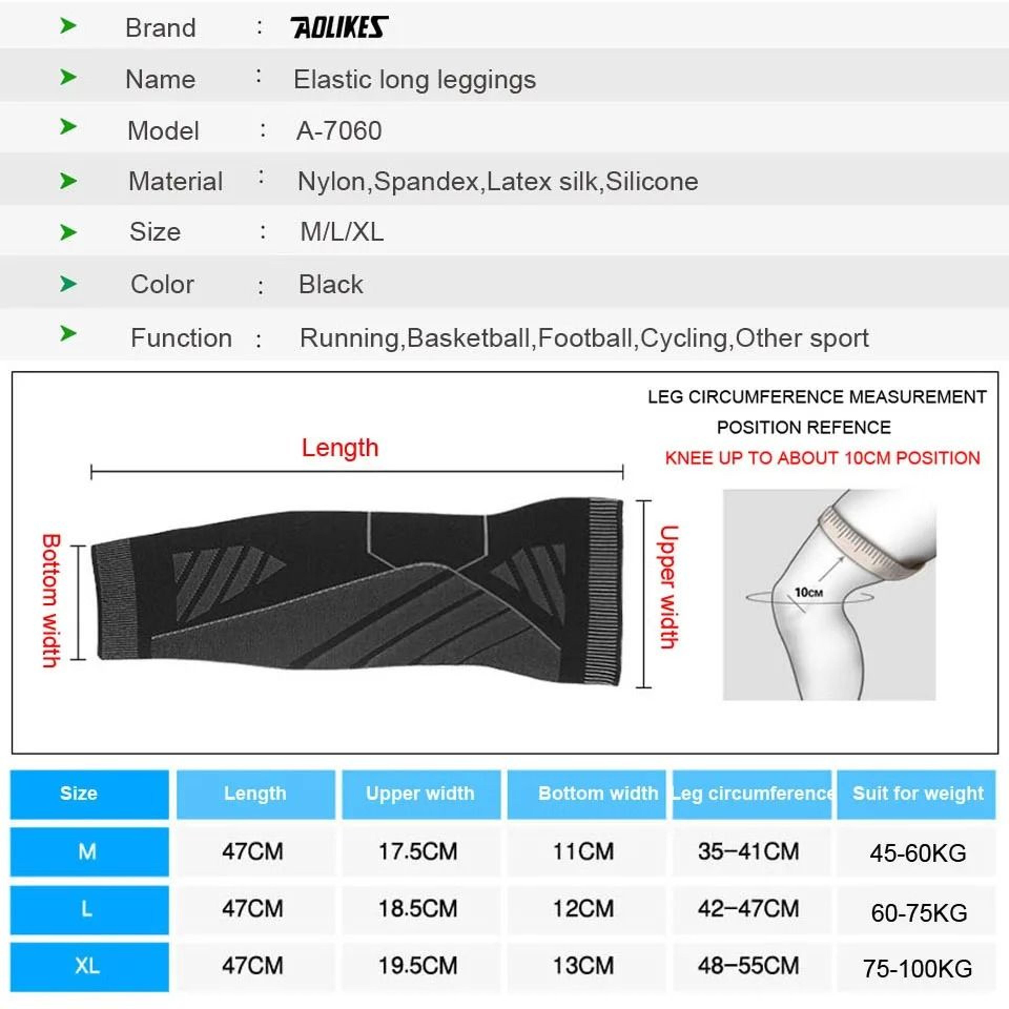 AOLIKES Full Leg Compression Knee Support Sleeve 7