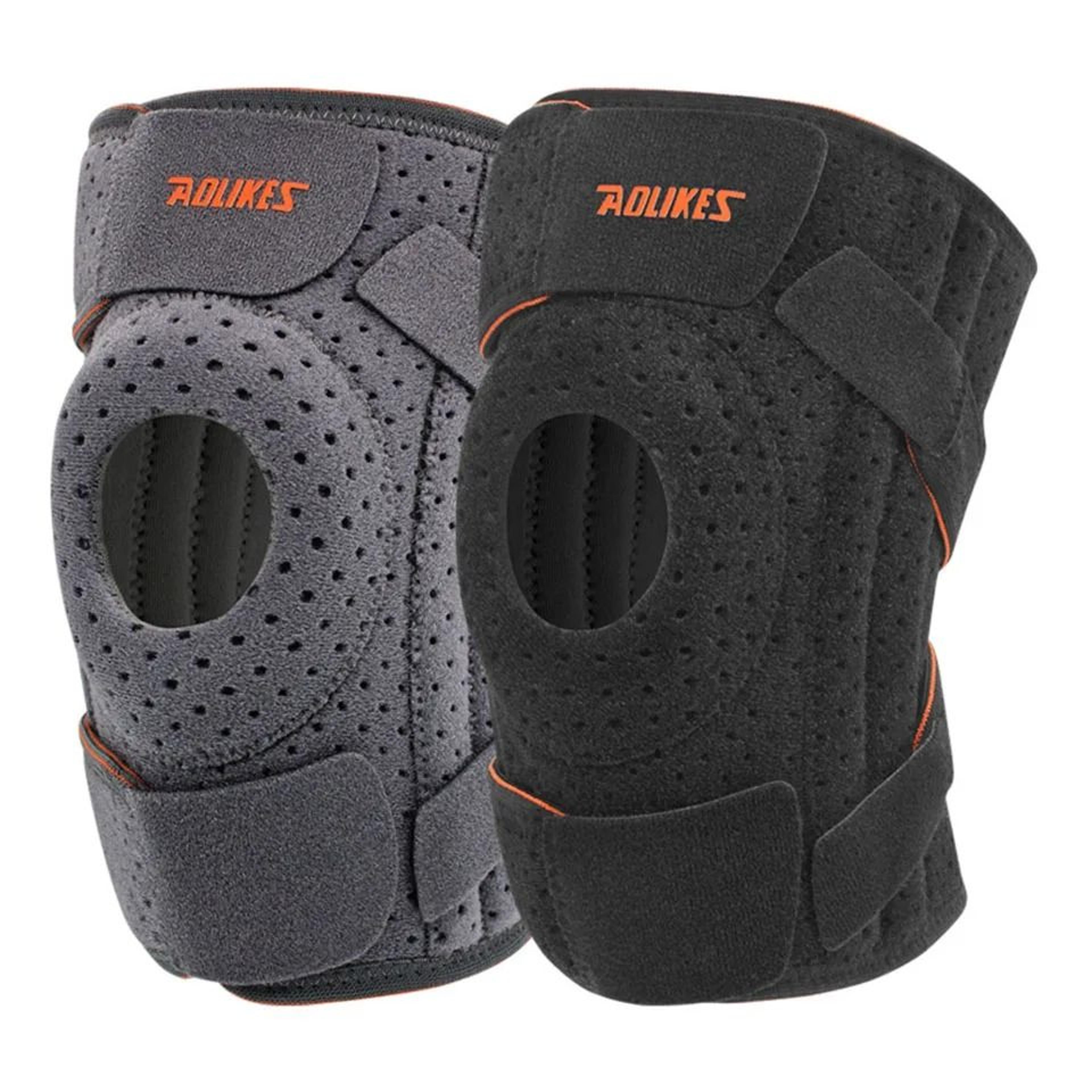 aolikes adjustable steel spring knee support pads for cycling hiking and outdoor sports