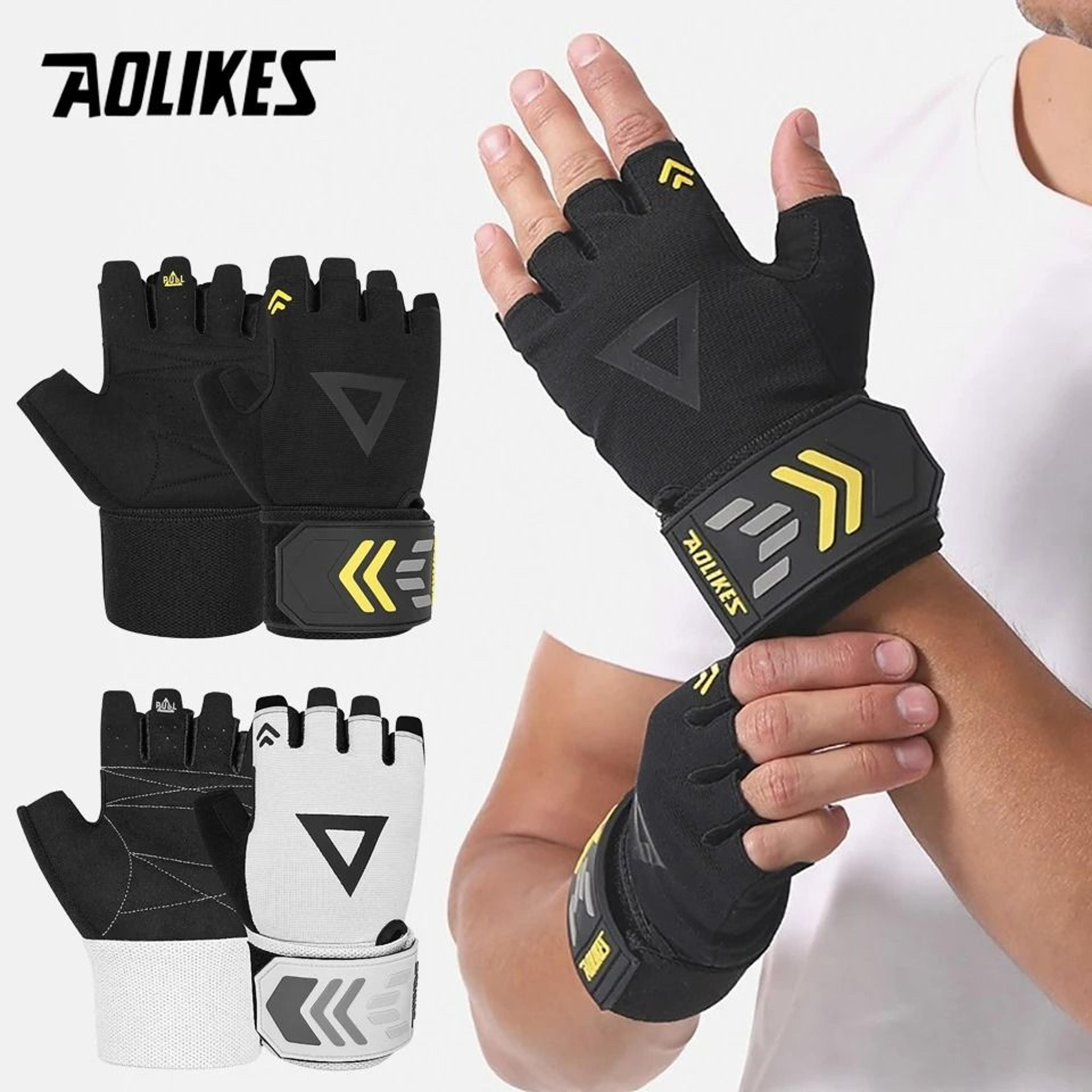 aolikes breathable weightlifting gloves with wrist support for gym powerlifting and fitness training