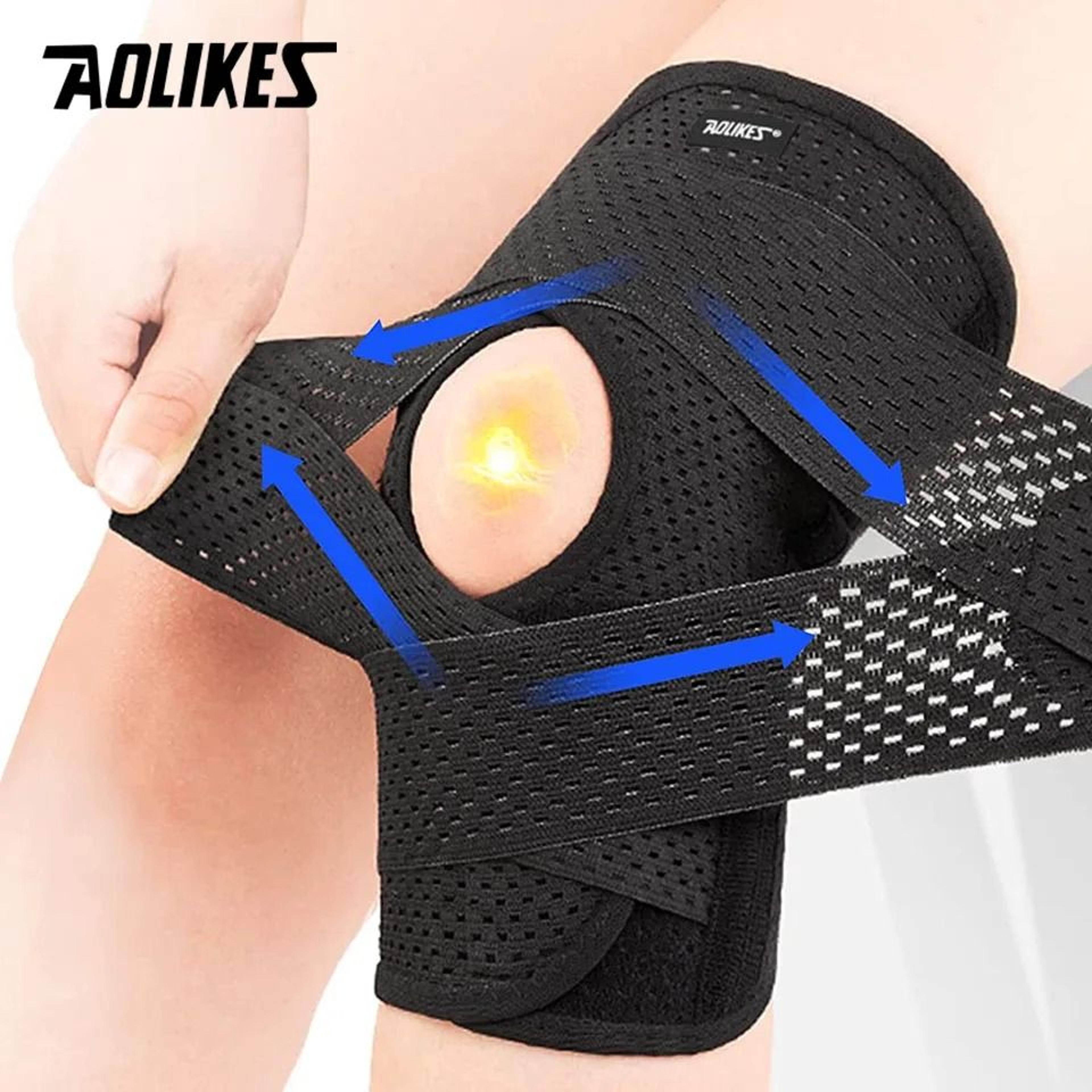 AOLIKES Adjustable Knee Brace With Side Stabilizers For Meniscus ACL MCL Joint Support 0