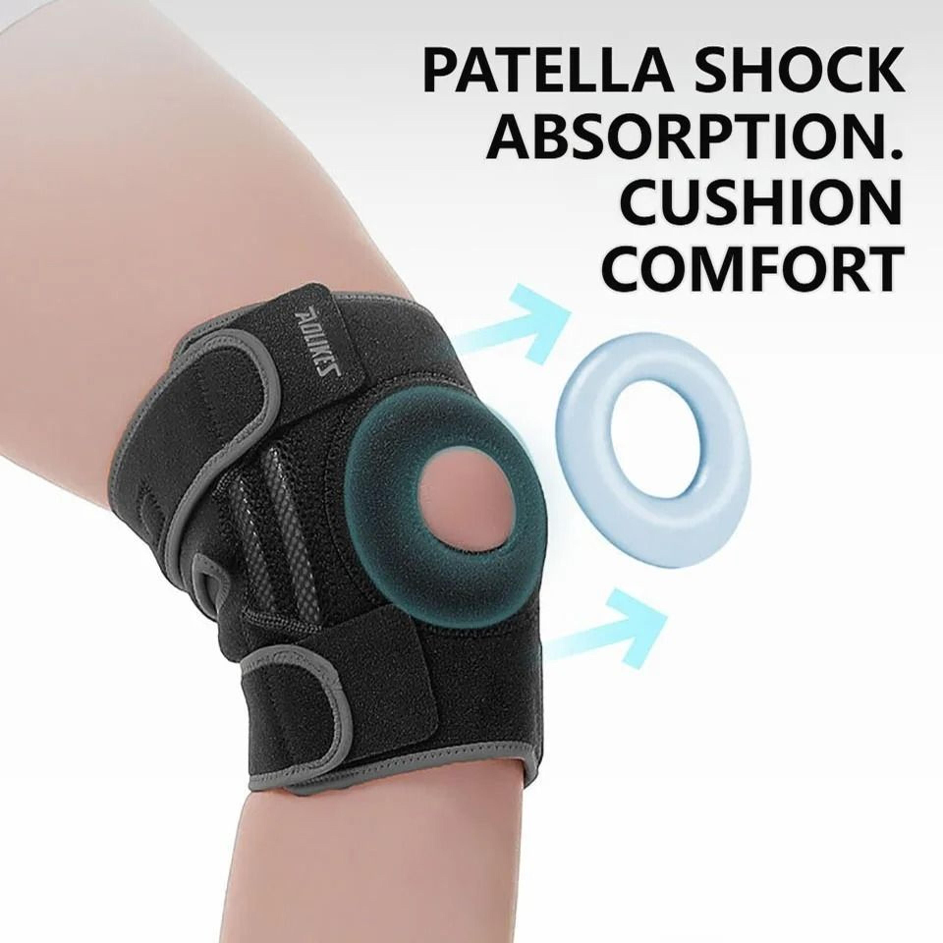 AOLIKES Patella Knee Brace With Side Stabilizers For Running Basketball And Joint Support 9