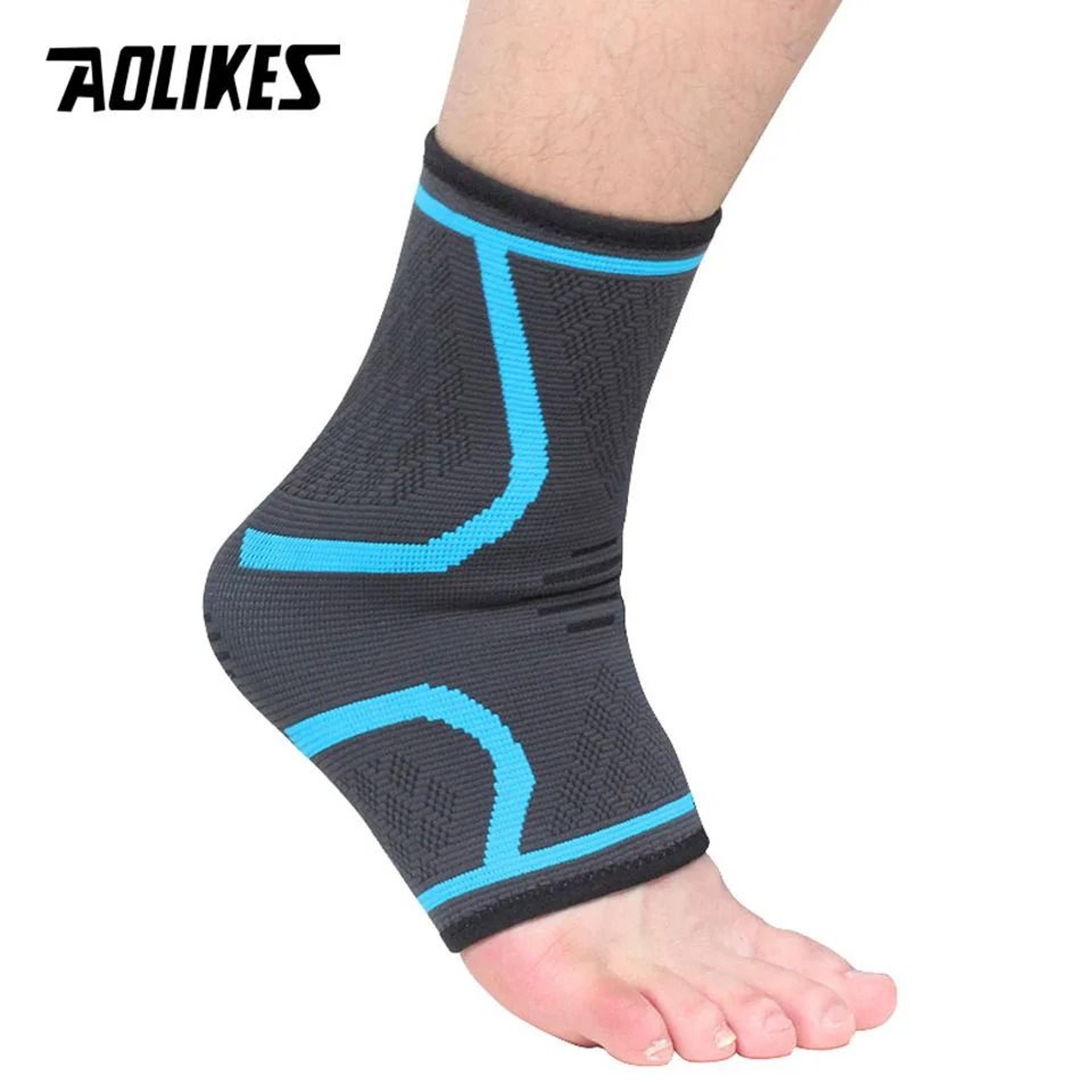 AOLIKES Adjustable Compression Ankle Brace With Support Wrap For Sports And Sprain Recovery 2