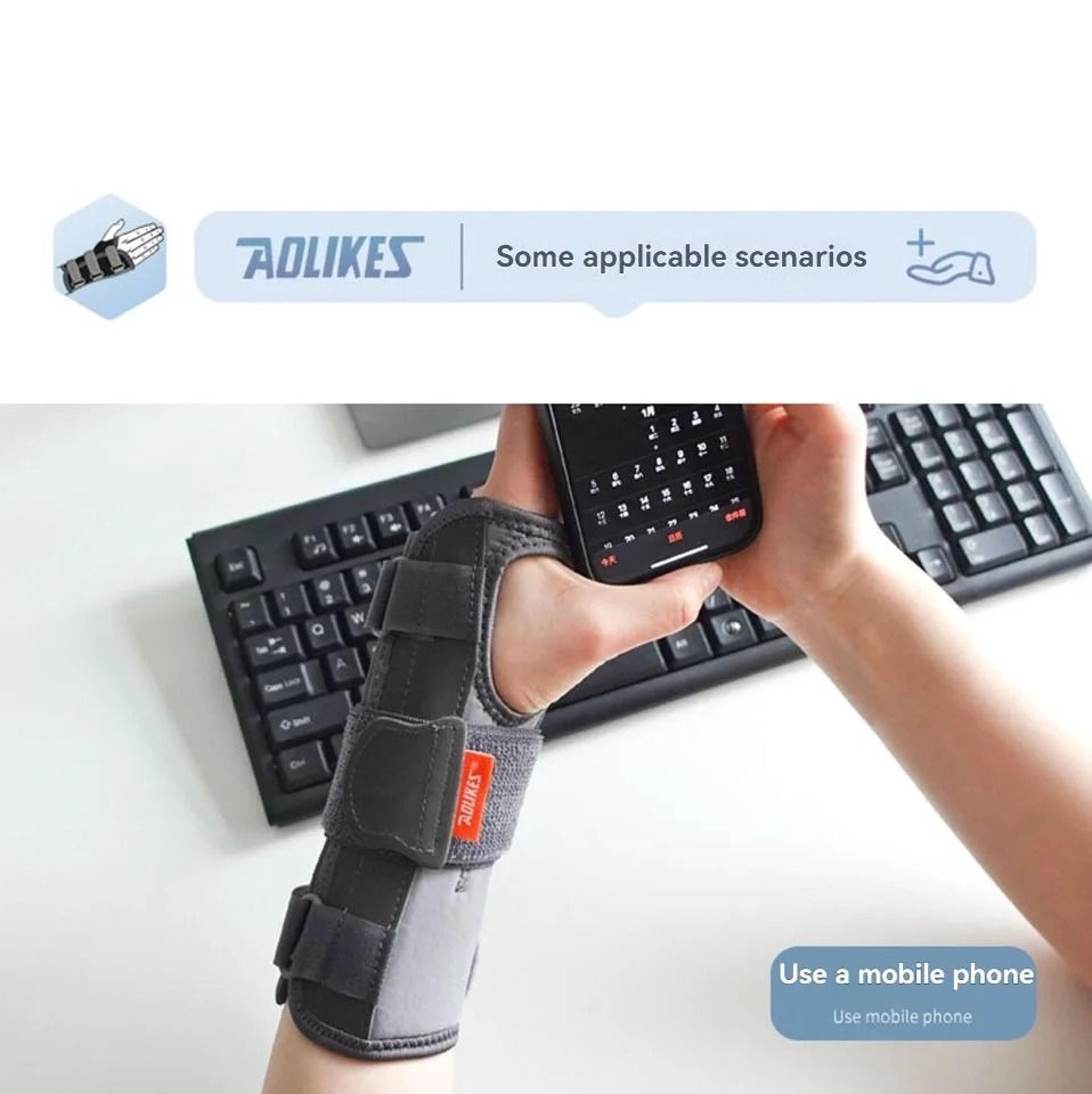 AOLIKES Adjustable Night Wrist Brace With Splints For Carpal Tunnel And Hand Support 5